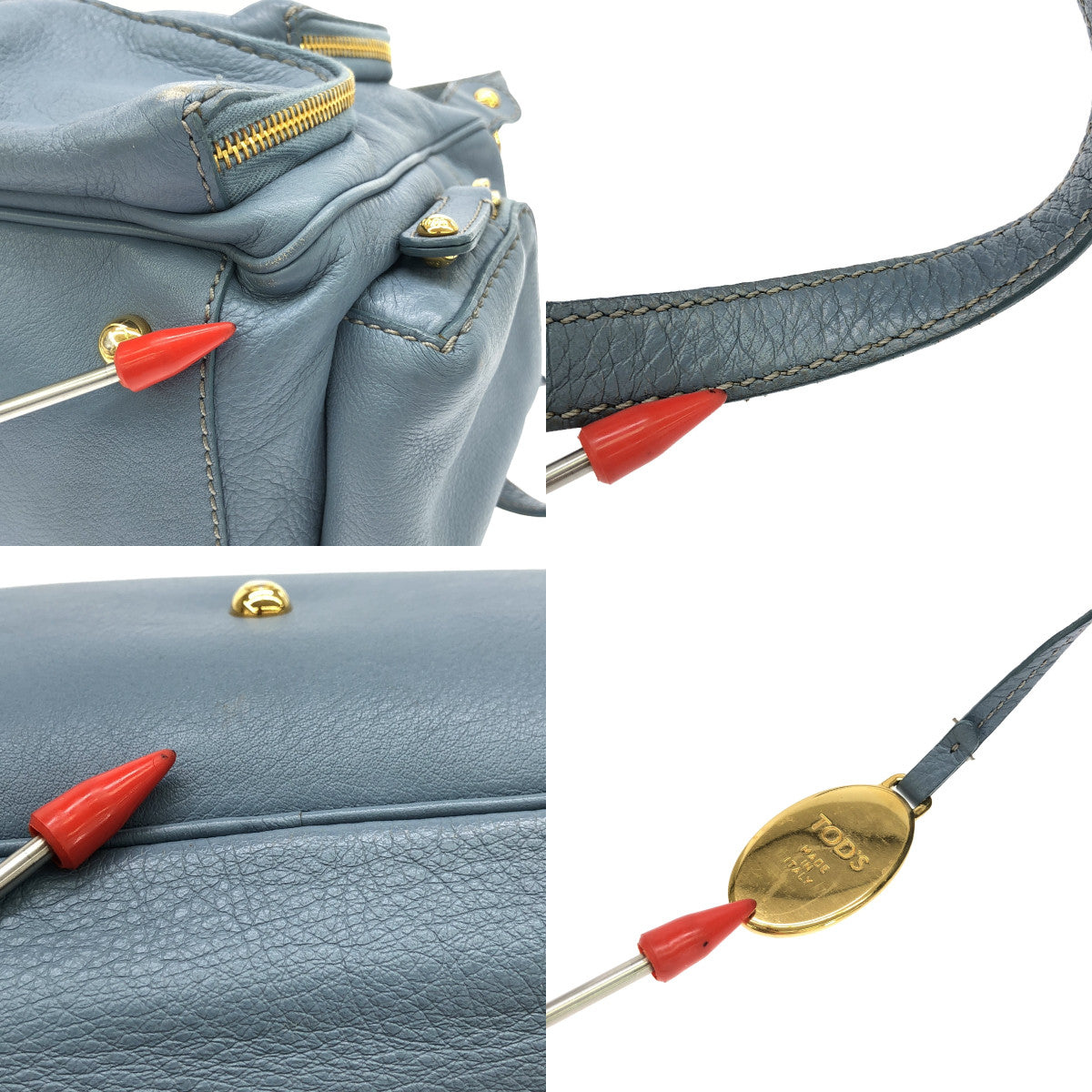 TOD'S / トッズ | マルチポケット ハンドバッグ | ライトブルー | レディース