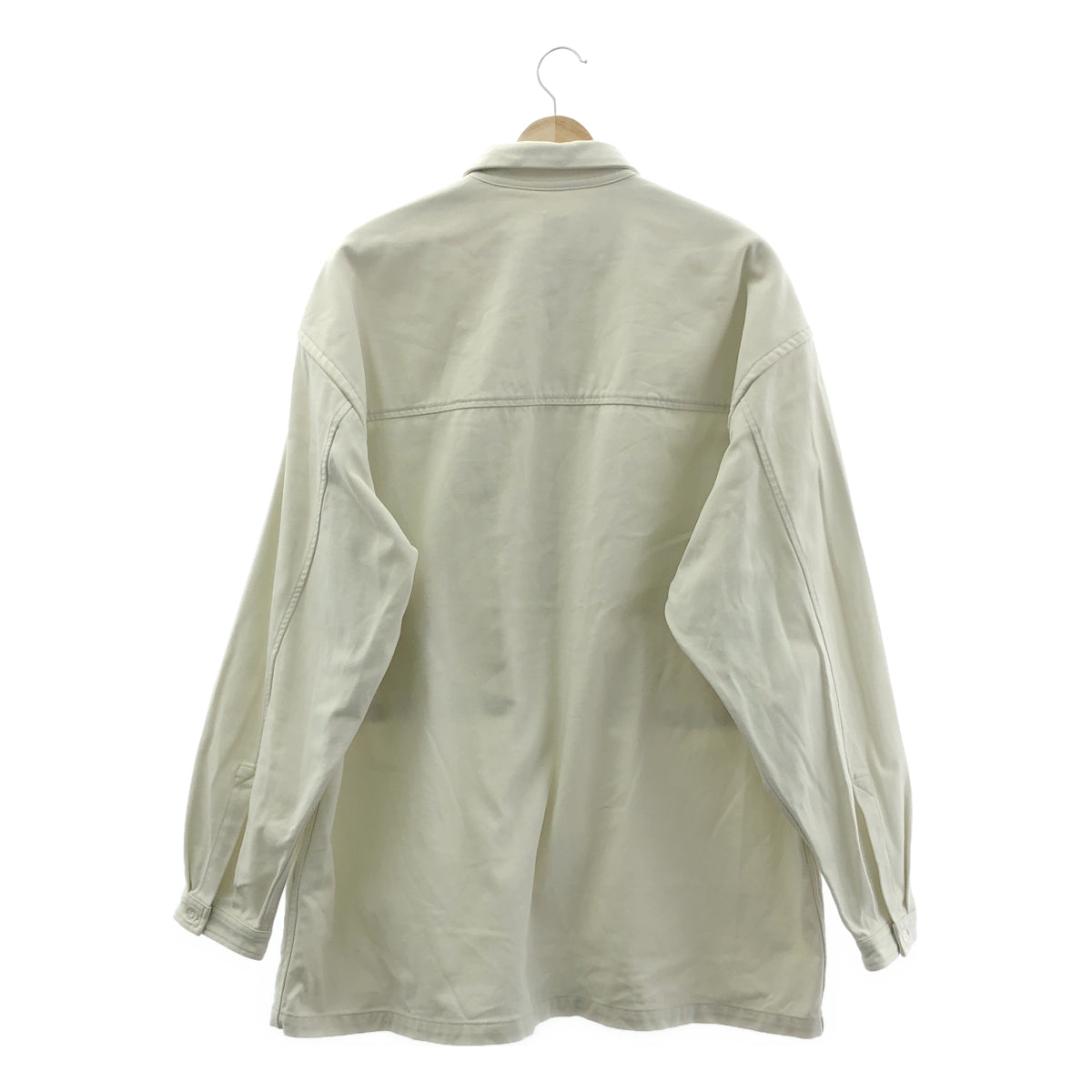 【美品】  E.TAUTZ / イートウツ | 2021SS | EDIFICE別注 LINEMAN SHIRTS ラインマンシャツ | M | 生成り | メンズ