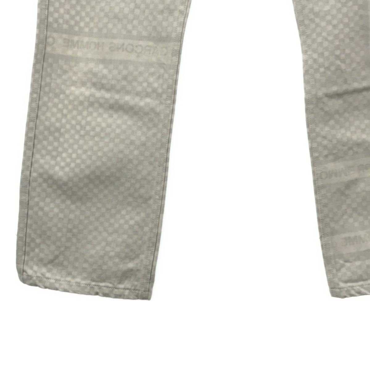 COMME des GARCONS HOMME | 2004春夏 |方格旗標誌褲 | M |白色/淺藍色|男士