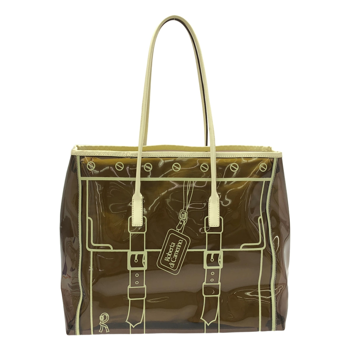 Roberta di Camerino / ロベルタ ディ カメリーノ | クリア インナーポーチ付 トートバッグ | ブラウン/イエロー | レディース