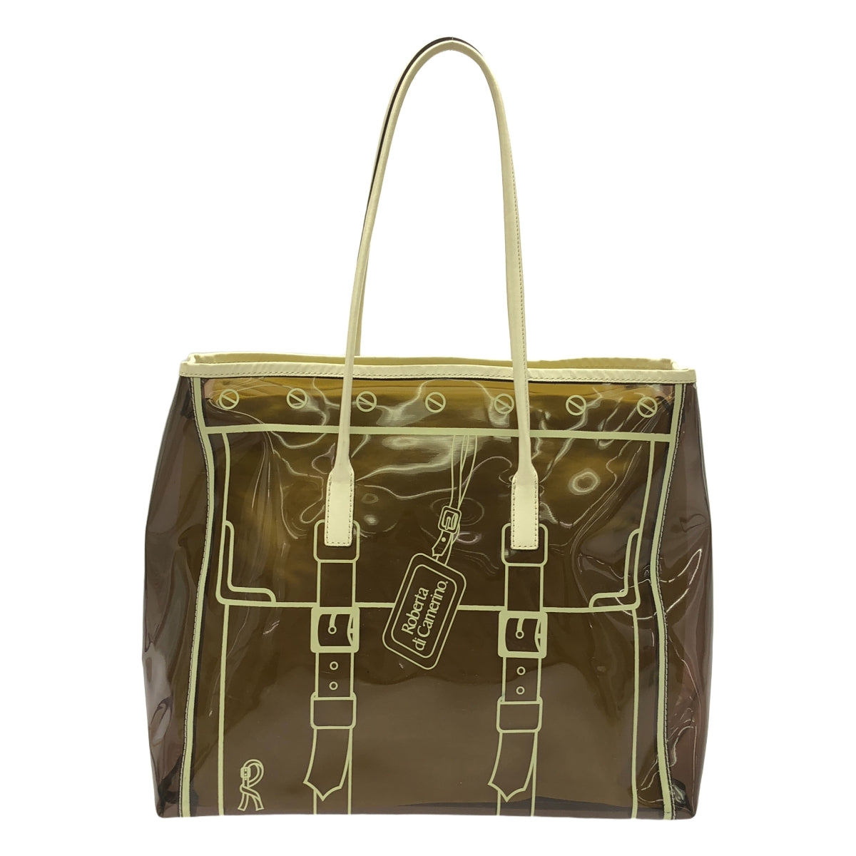 Roberta di Camerino / ロベルタ ディ カメリーノ | クリア インナーポーチ付 トートバッグ | ブラウン/イエロー | レディース