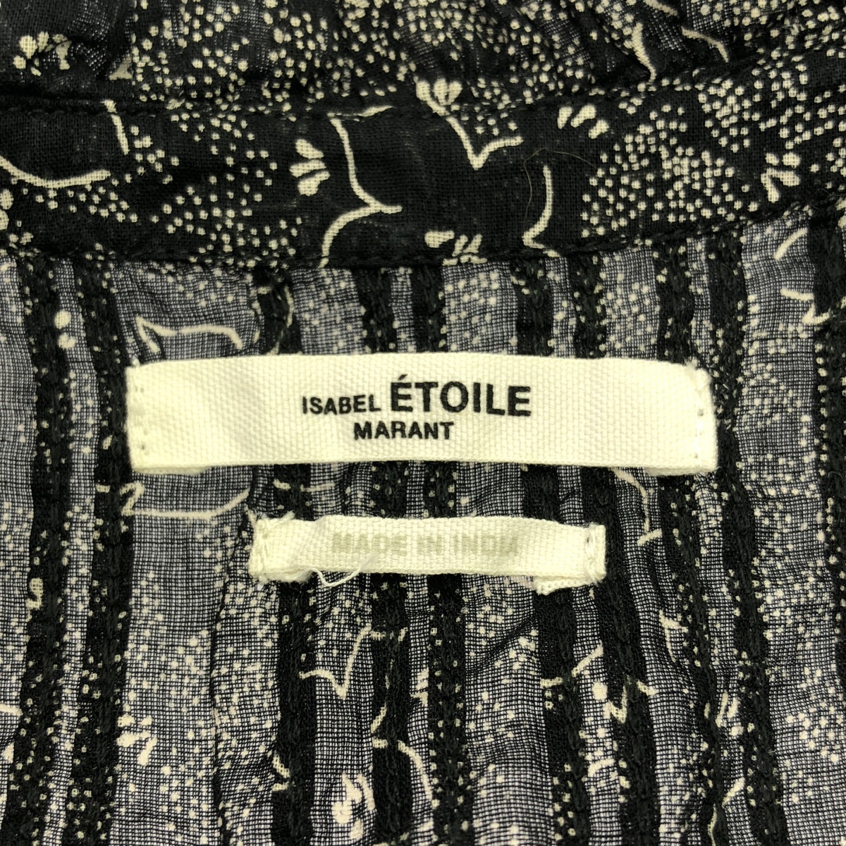 ISABEL MARANT ETOILE / イザベルマランエトワール | 花柄 ティアード Vネック ワンピース | 34 | ブラック/ホワイト | レディース