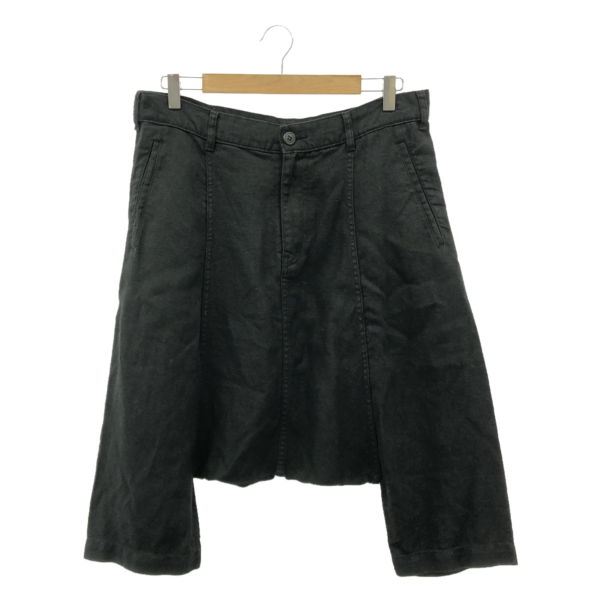 COMME des GARCONS HOMME PLUS / コムデギャルソンオムプリュス | 2013SS | リネン 製品加工 ワイド サルエルパンツ | S | ブラック | メンズ