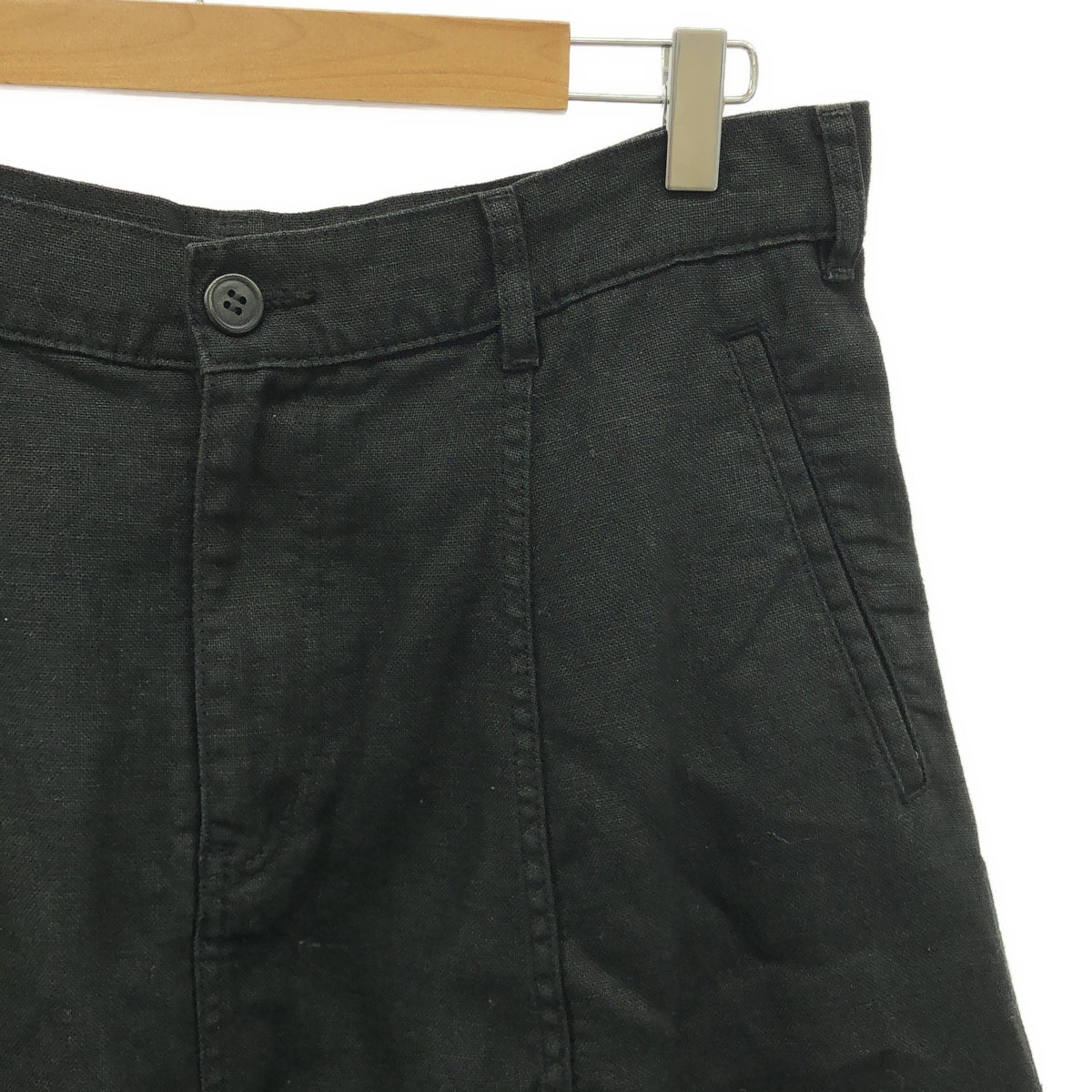 COMME des GARCONS HOMME PLUS / コムデギャルソンオムプリュス | 2013SS | リネン 製品加工 ワイド サルエルパンツ | S | ブラック | メンズ