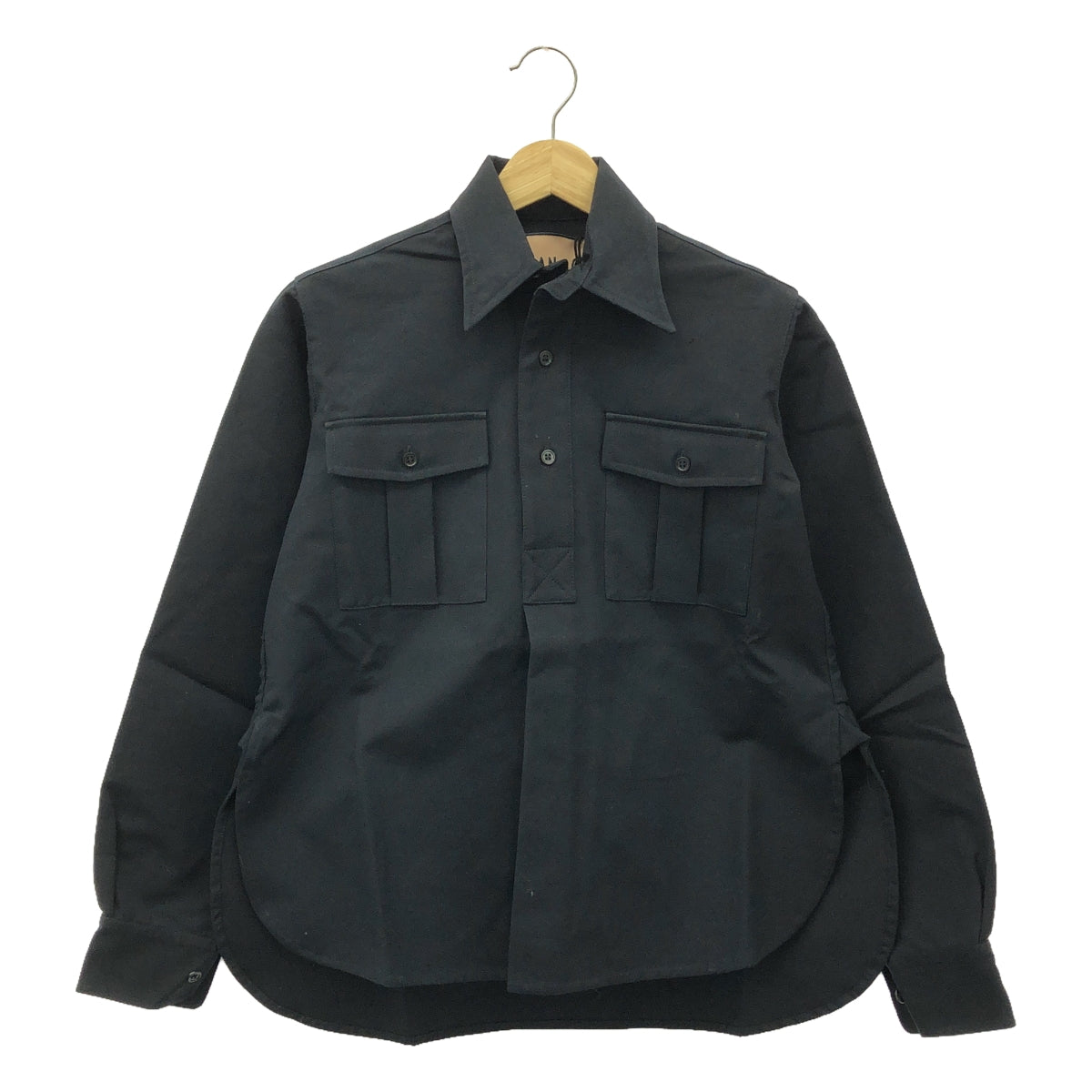 【美品】 Plan C / プランシー | SHIRT L/S COMPACT COTTON FAILLE コットン シャツ | 36 | BLUE BLACK | レディース