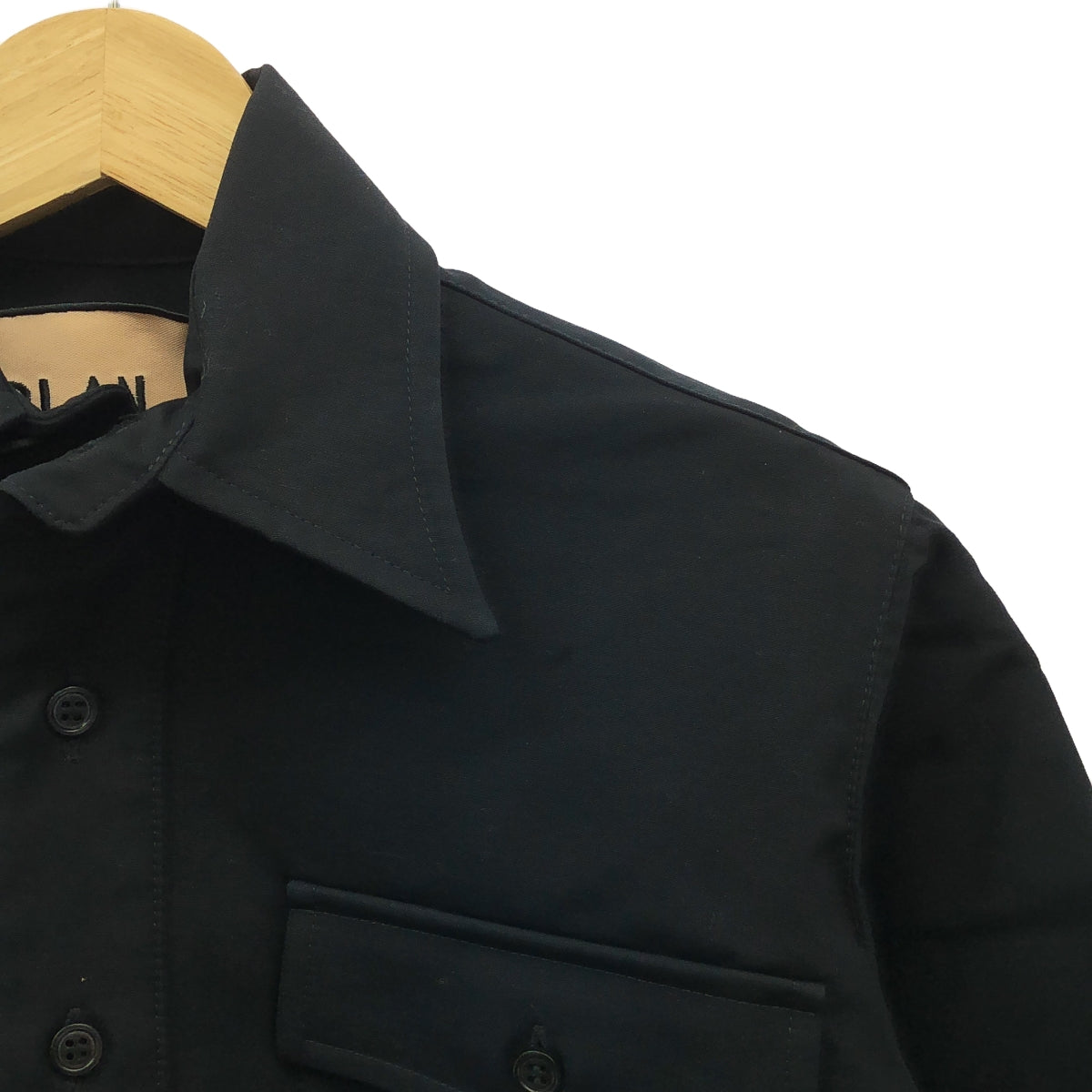 【美品】 Plan C / プランシー | SHIRT L/S COMPACT COTTON FAILLE コットン シャツ | 36 | BLUE BLACK | レディース