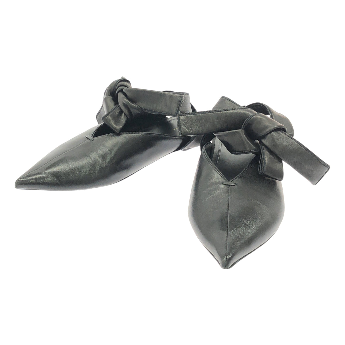 CELINE / セリーヌ | フィービー期 レザー ポインテッドトゥ フラットシューズ | 36 1/2 | ブラック | レディース