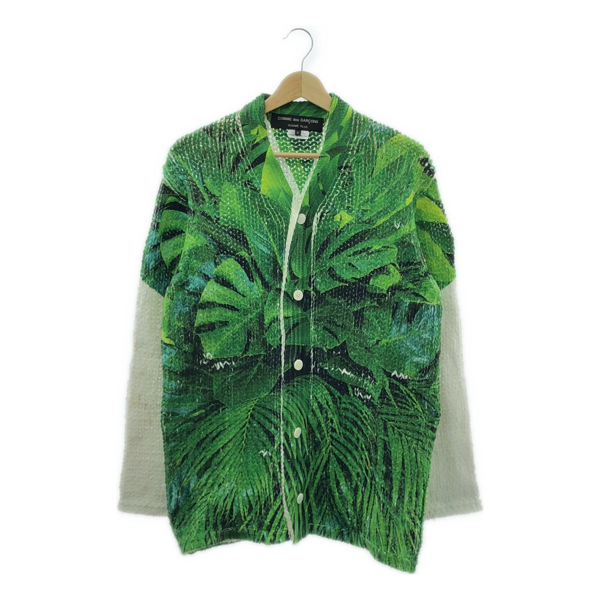 COMME des GARCONS HOMME PLUS / 콤데 갤슨 옴플루스 | 2024SS | 트롬플루유 전사 보타니컬 로게이지 니트 카디건 | S | 남성