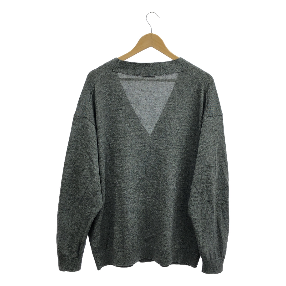 ATON | WOOL WASHI | OVERSIZED CARDIGAN | Washi blend knit cardigan | 06 | Gray | Men's