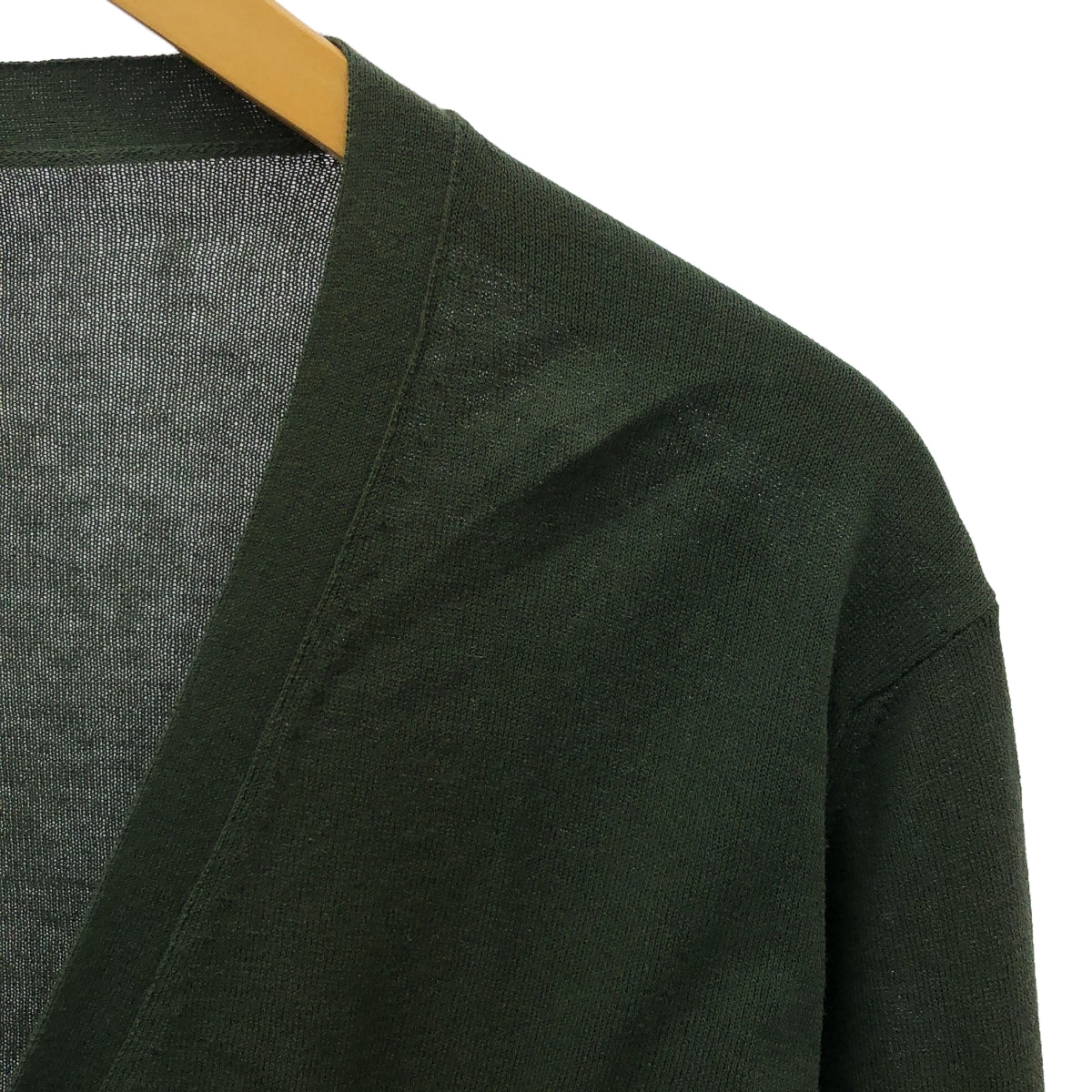 ROBERTO COLLINA / ロベルトコリーナ | コットン エルボーパッチ Vネックカーディガン | 48 | カーキ | メンズ