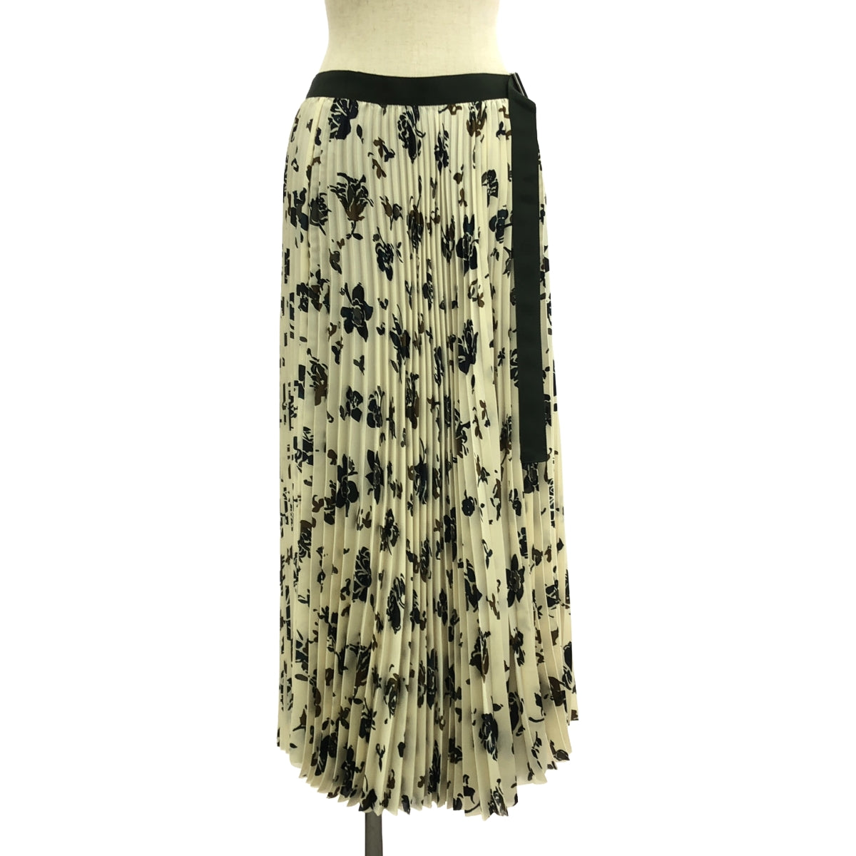 sacai / サカイ | 2022AW | Flower Print Skirt / フラワー プリーツ ラップスカート | 2 | オフホワイト | レディース
