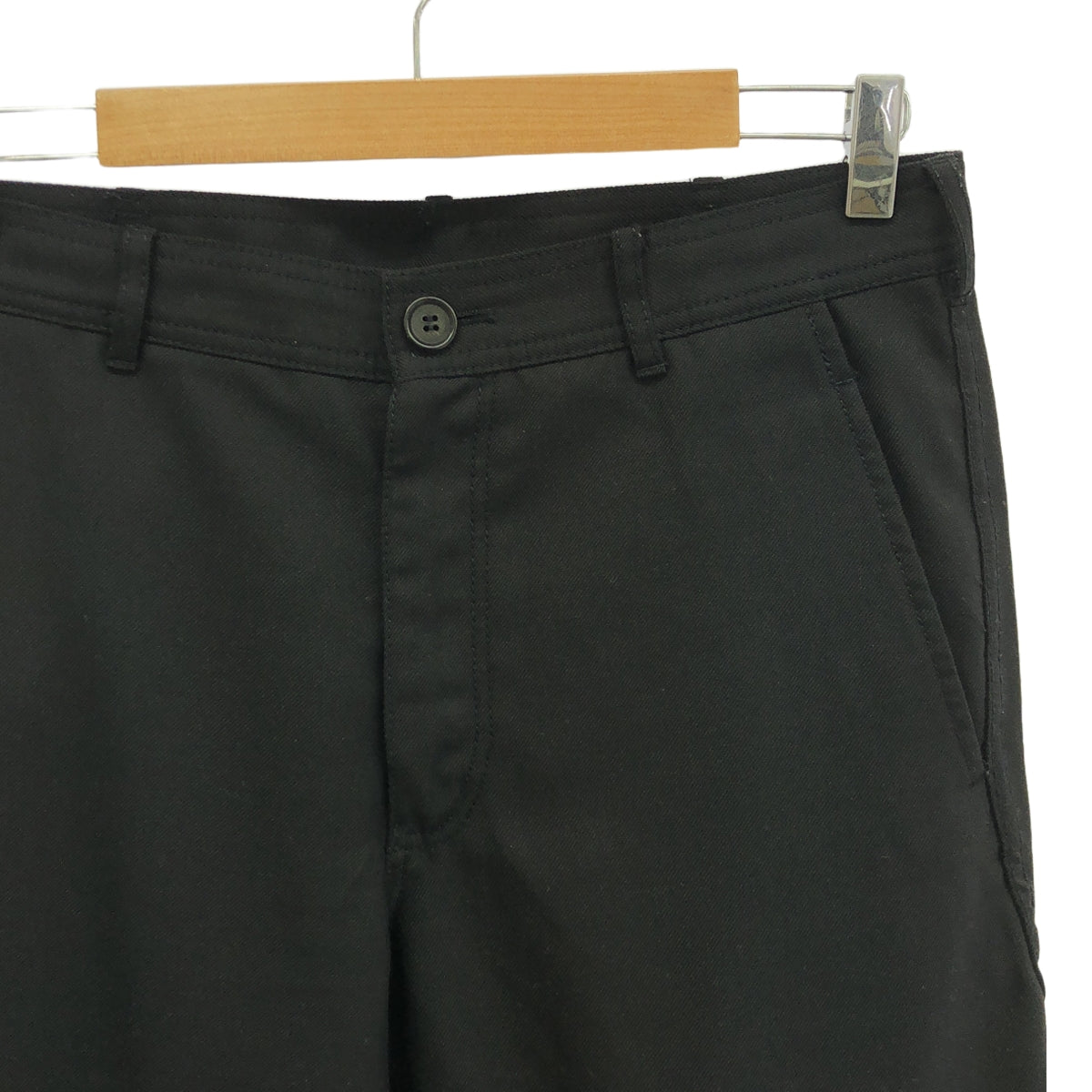 COMME des GARCONS SHIRT / コムデギャルソンシャツ | ポリエステル パッチ スラックス パンツ | S | ブラック | メンズ