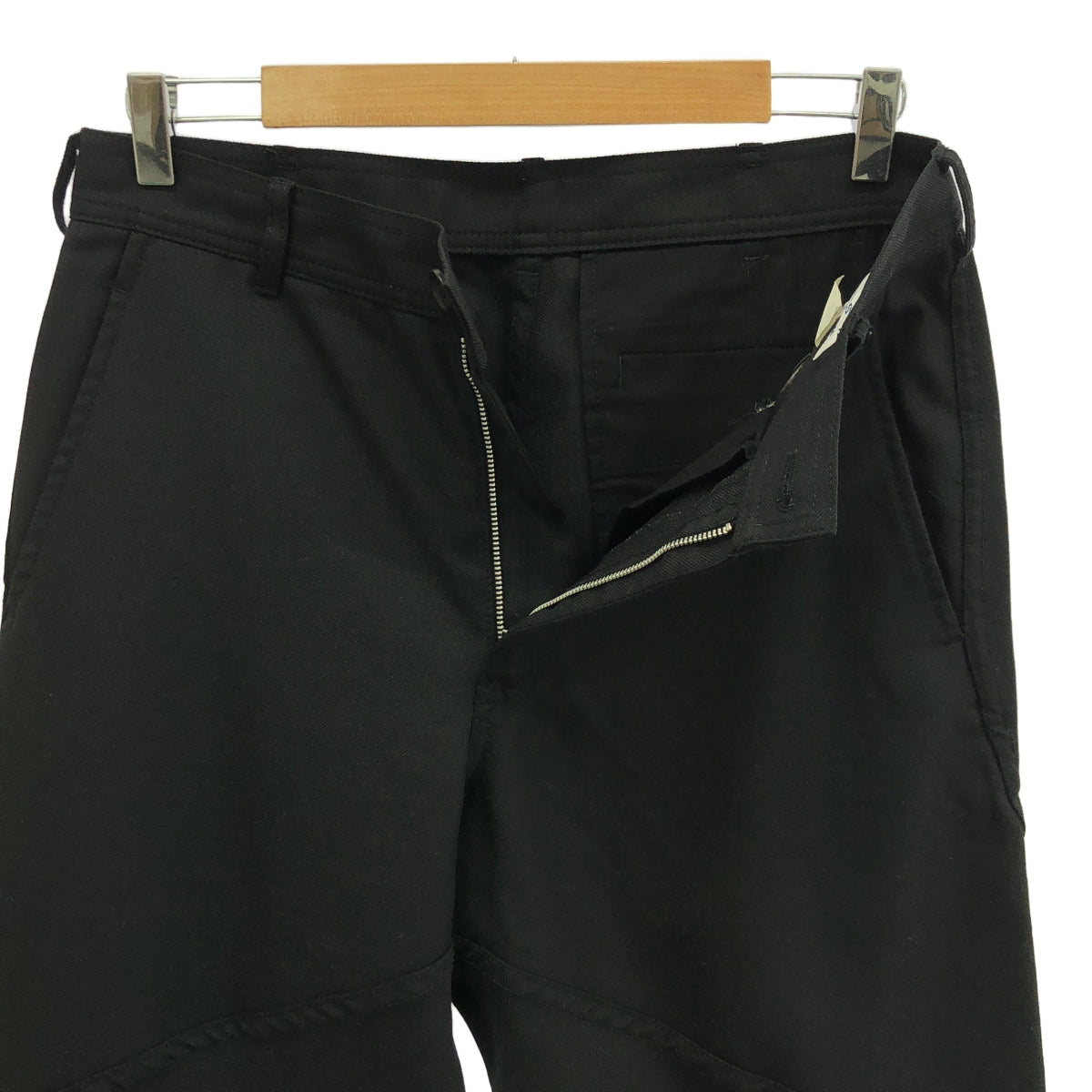 COMME des GARCONS SHIRT / コムデギャルソンシャツ | ポリエステル パッチ スラックス パンツ | S | ブラック | メンズ