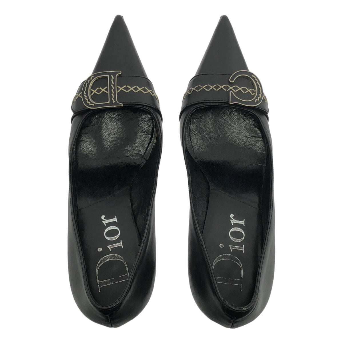 Dior / ディオール | ロゴ ポインテッドトゥ ヒール パンプス | 35 1/2 | レディース
