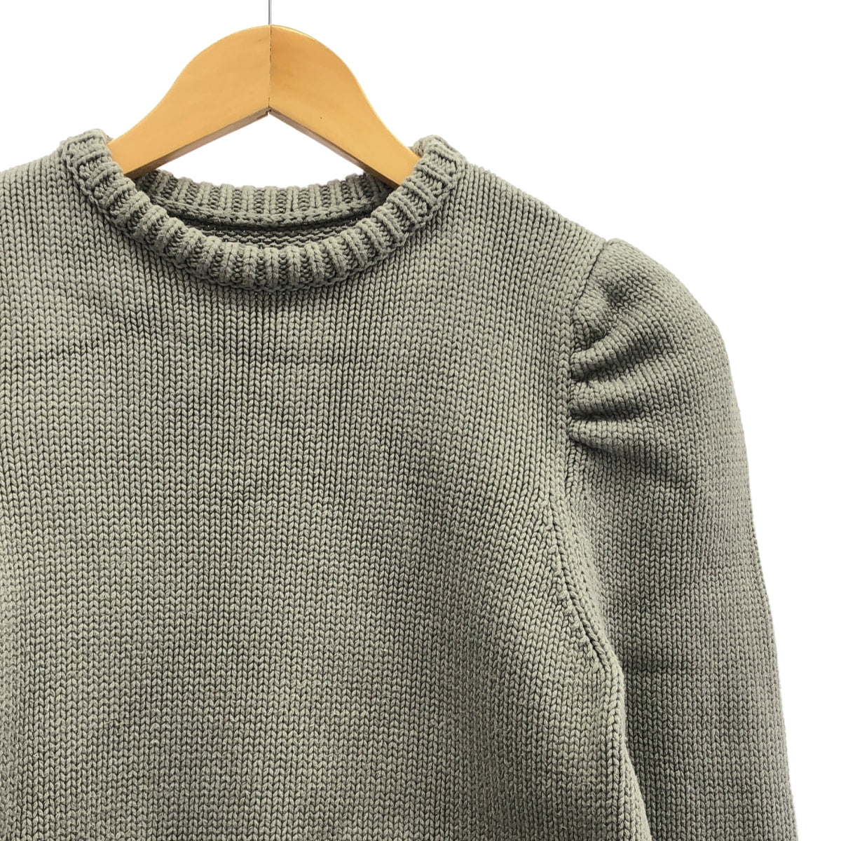 St.cecilia / 세인트 세실리아 | girlish 코튼 퍼프 슬리브 니트 | S | 그린 계열 | 여성