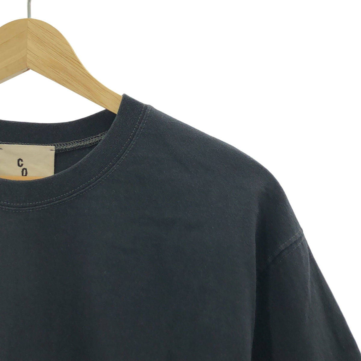 coaw / 코어 | damage tee 데미지 가공 코튼 티셔츠 | 차콜 그레이 | 여성