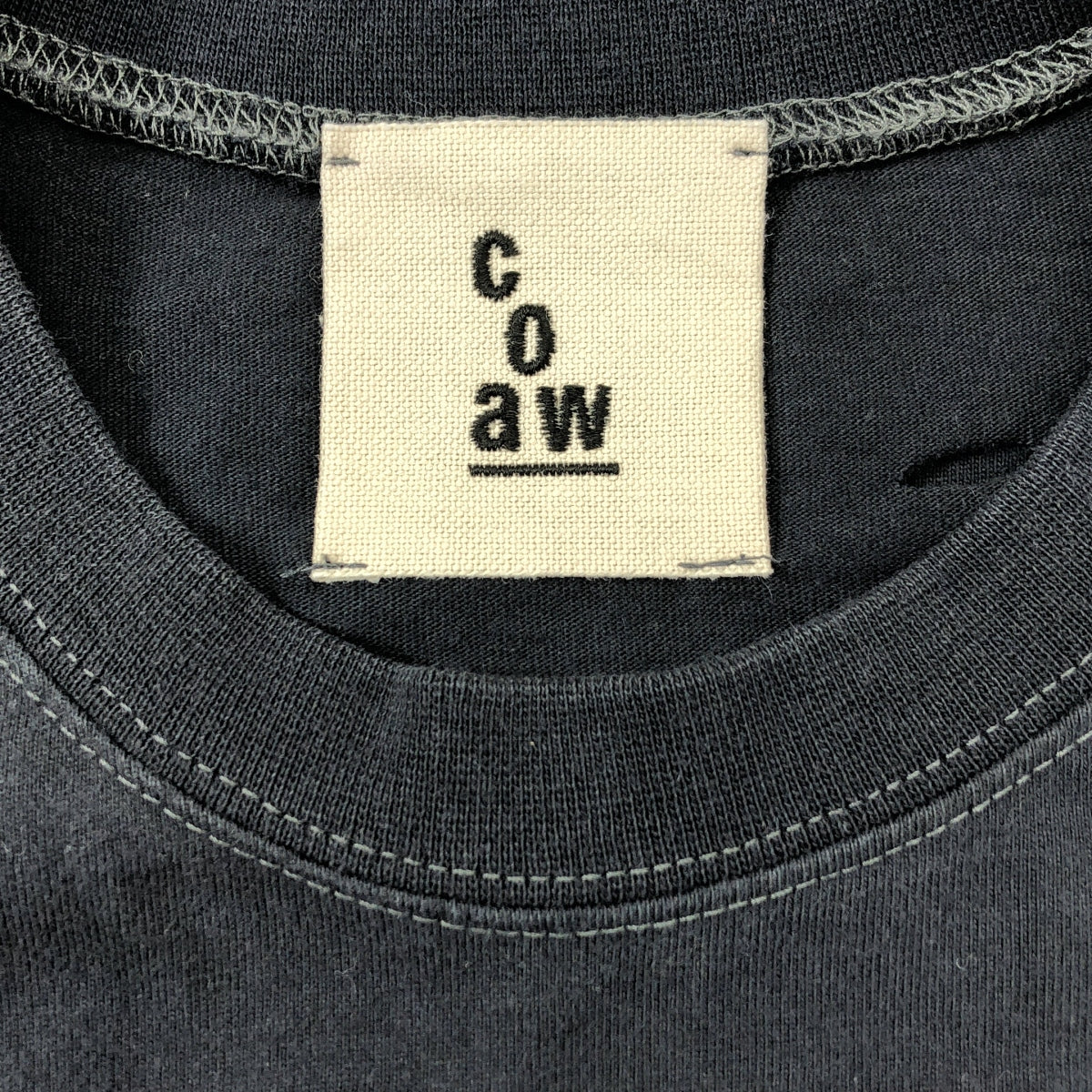 coaw / 코어 | damage tee 데미지 가공 코튼 티셔츠 | 차콜 그레이 | 여성