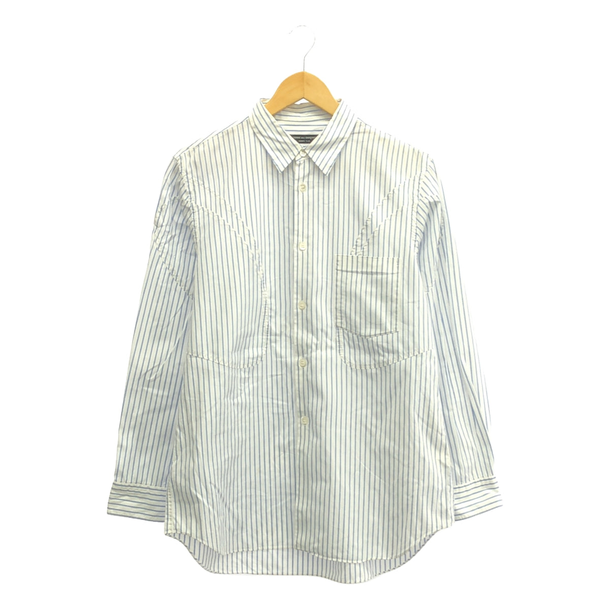 COMME des GARCONS HOMME PLUS | Cotton Stripe Patch Shirt | White | Men's
