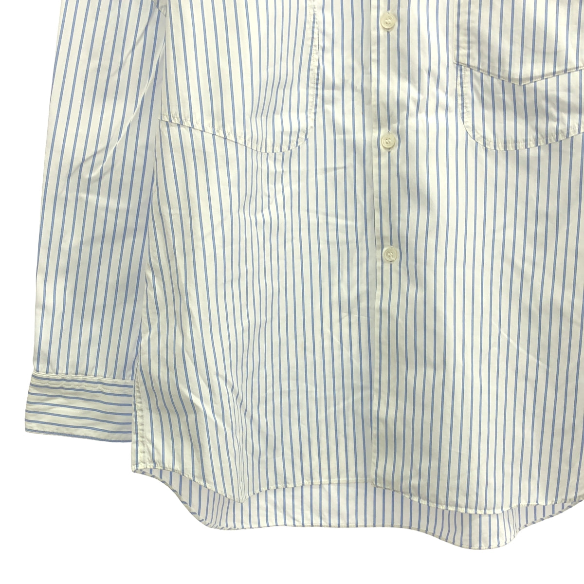 COMME des GARCONS HOMME PLUS | Cotton Stripe Patch Shirt | White | Men's