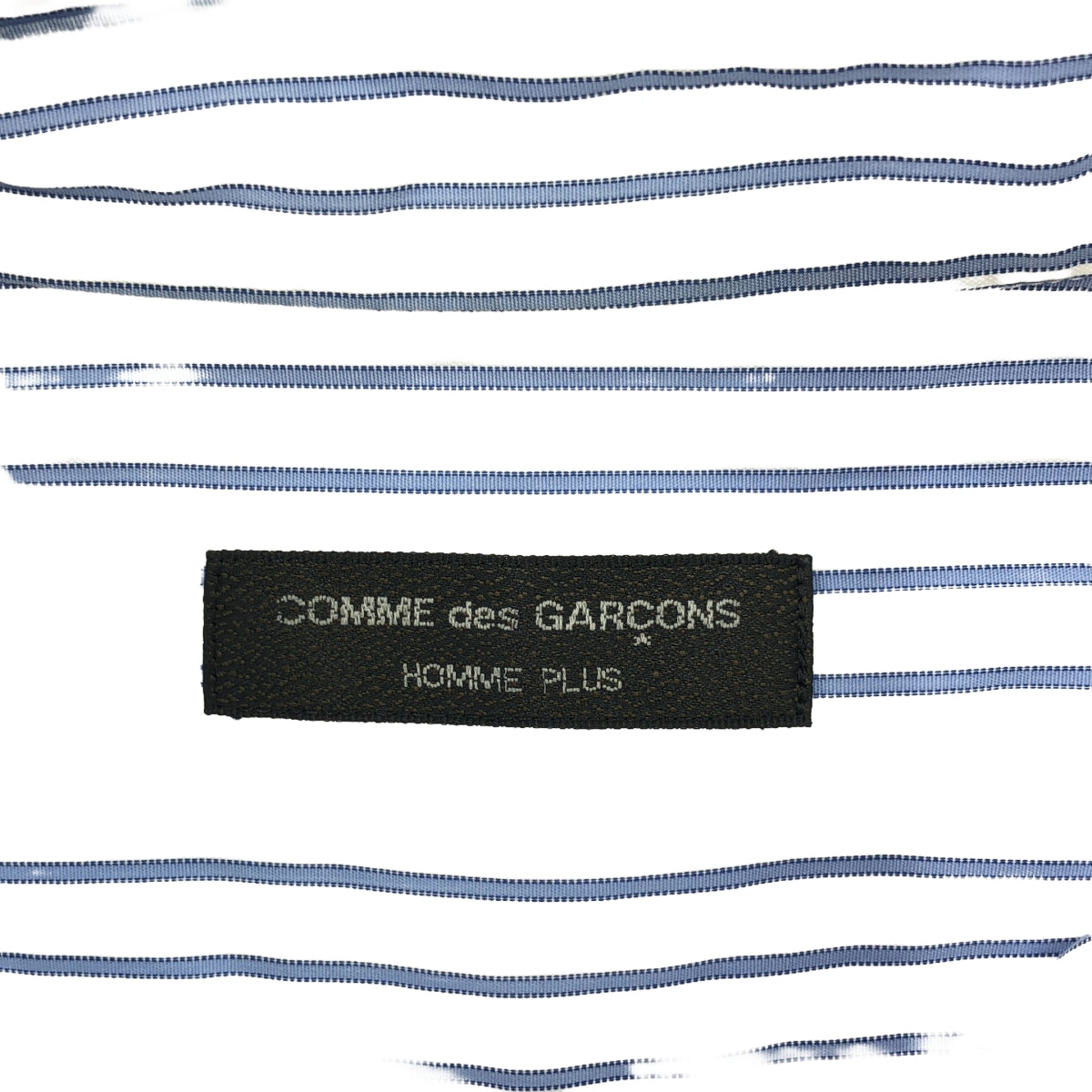COMME des GARCONS HOMME PLUS | Cotton Stripe Patch Shirt | White | Men's