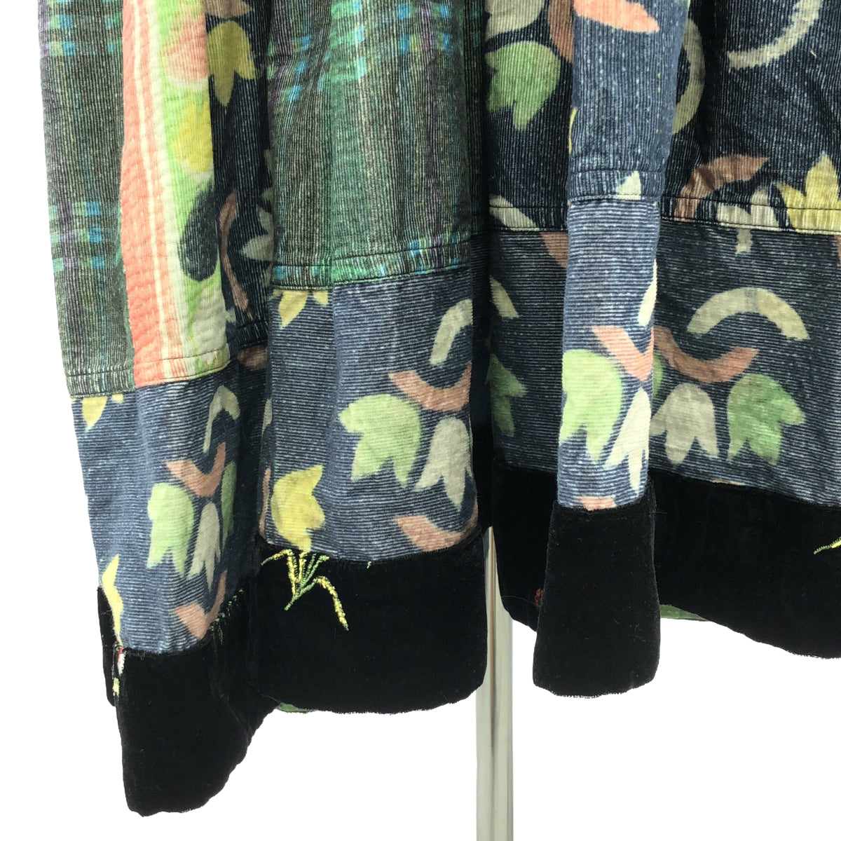 【美品】 tao COMME des GARCONS / タオコムデギャルソン | 2022AW | 総柄 ベルベット切替 ギャザー ボリューム ワンピース | M | マルチカラー | レディース