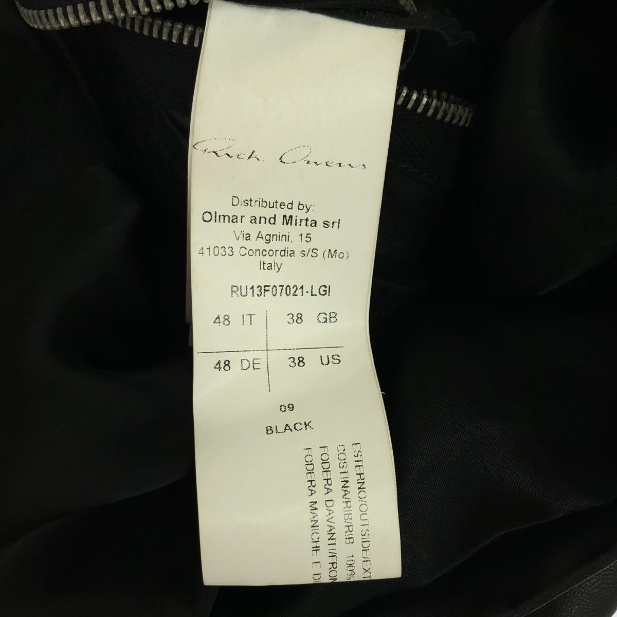 Rick Owens / リックオウエンス | OLMAR and MIRTA INTARSIA HIGH NECK ラムレザー ハイネック シングル ライダースジャケット | 48 | メンズ