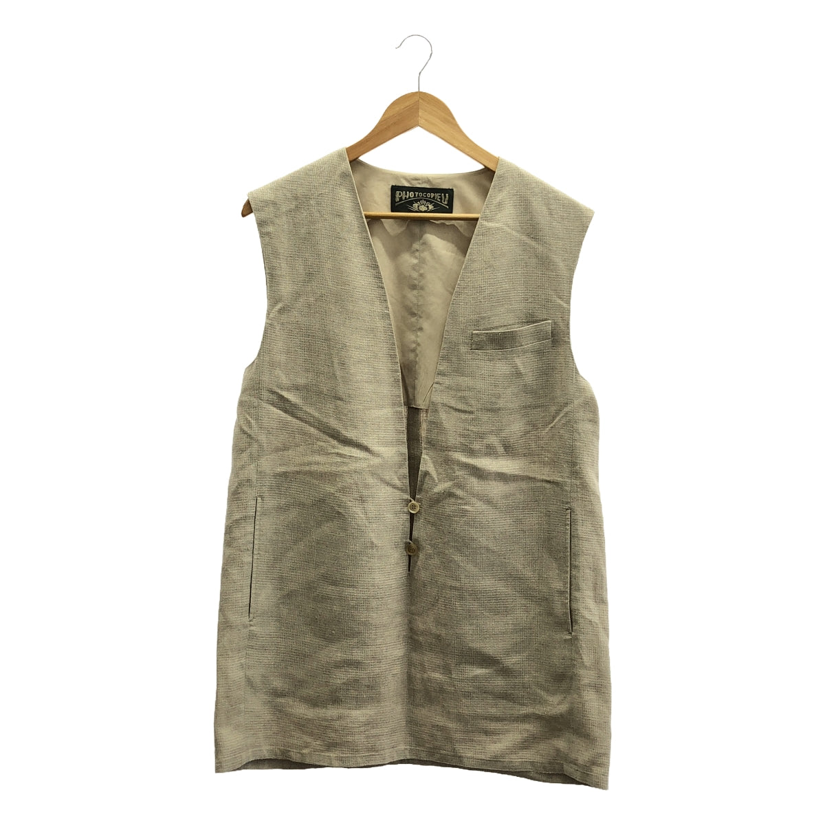 【美品】 PHOTOCOPIEU / フォトコピュー | 2022SS | VALENTINE GILET リネン ウール プルオーバー ベスト ヴァルース | TU | ベージュ | レディース