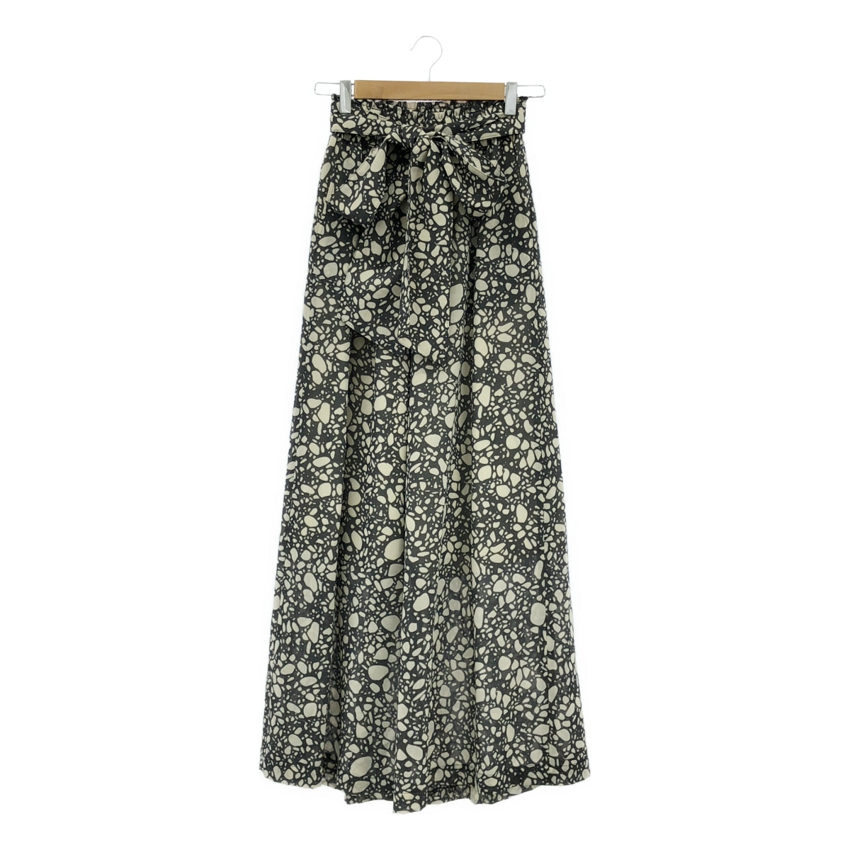 HYKE | 2023SS | W/P PEBBLE PRINTED WIDE LEG PANTS | 1 | Gray/Beige | Women's