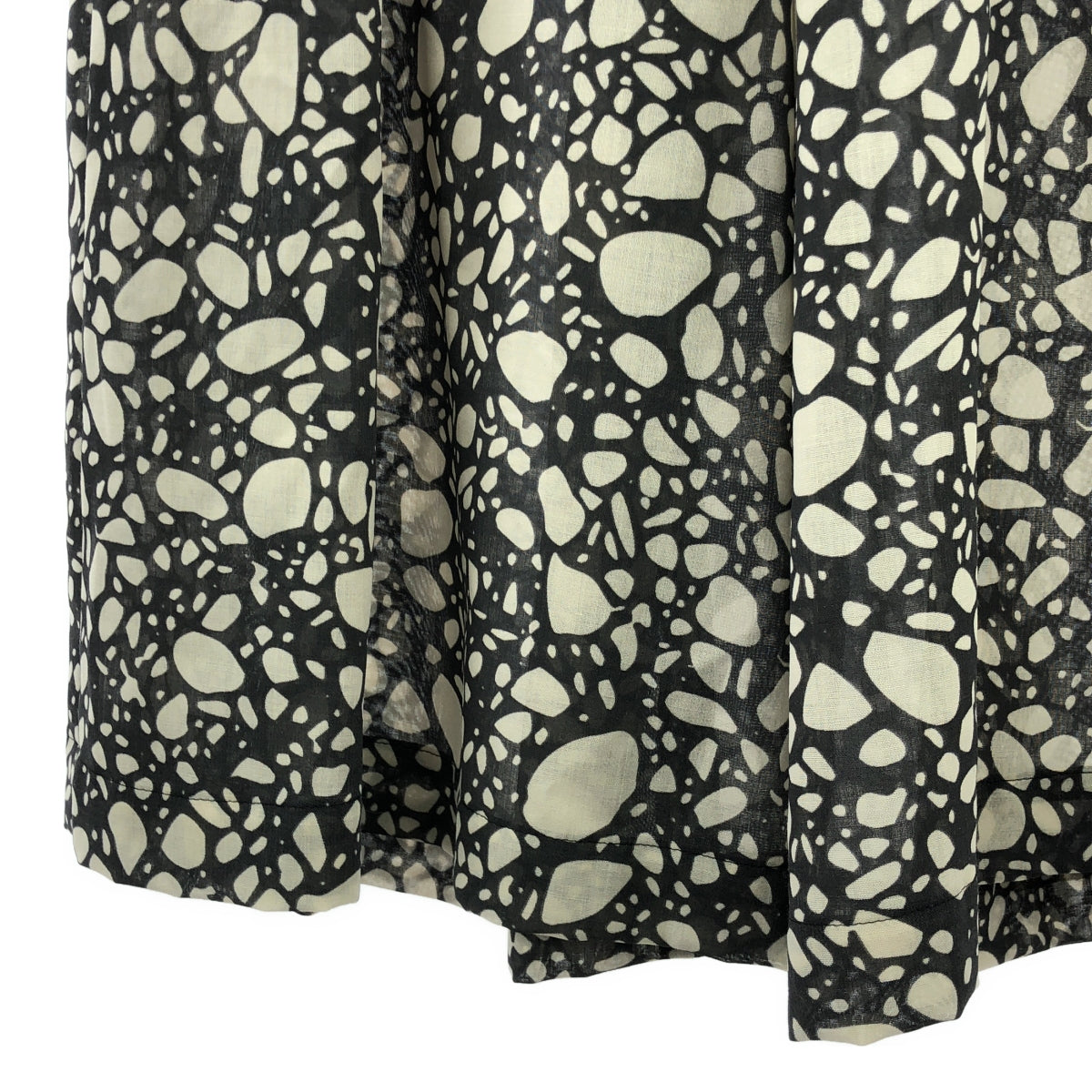 HYKE | 2023SS | W/P PEBBLE PRINTED WIDE LEG PANTS | 1 | Gray/Beige | Women's