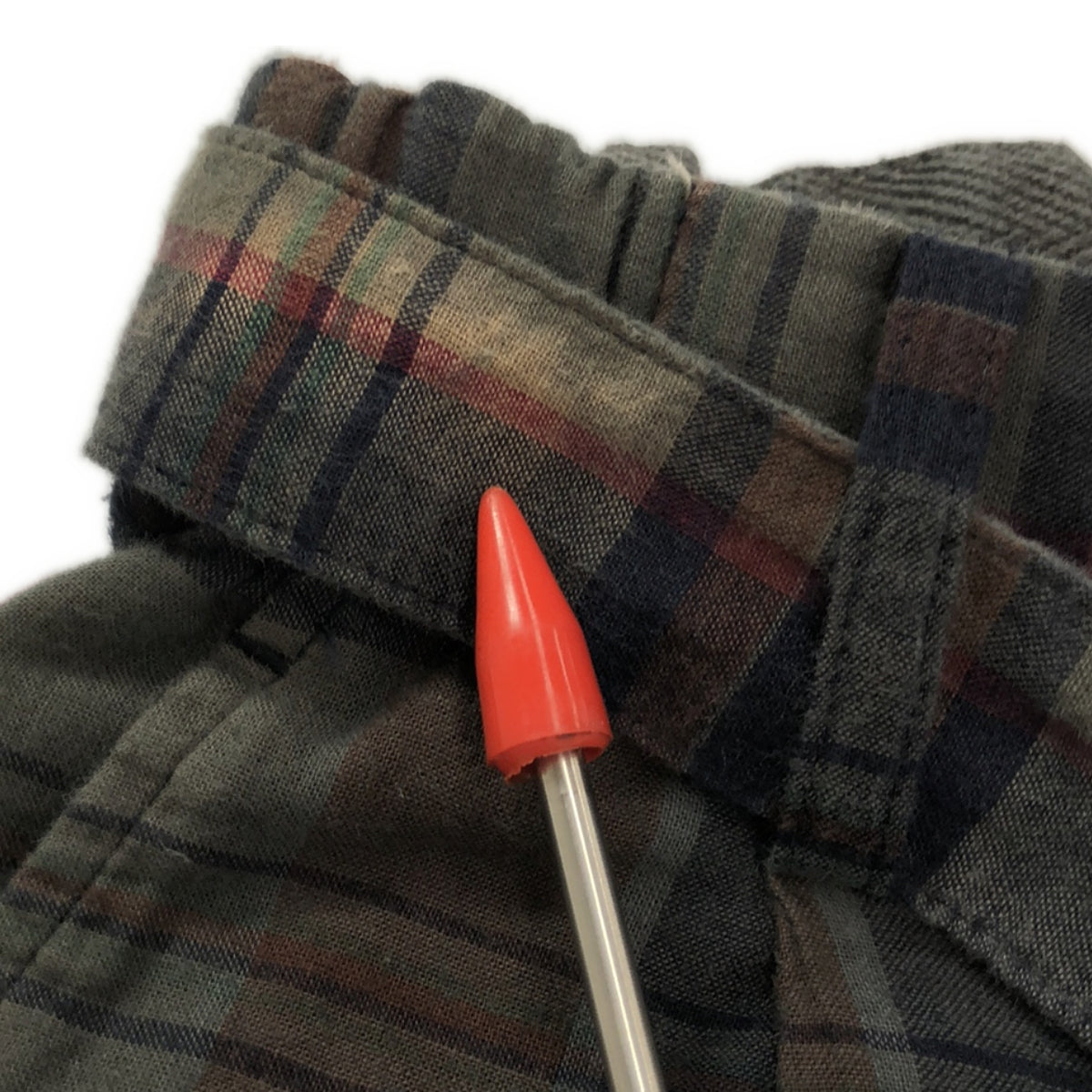 sacai / Sacai | 2020SS | Product dyed Madras check belted pants | 2 | Gray | Men's