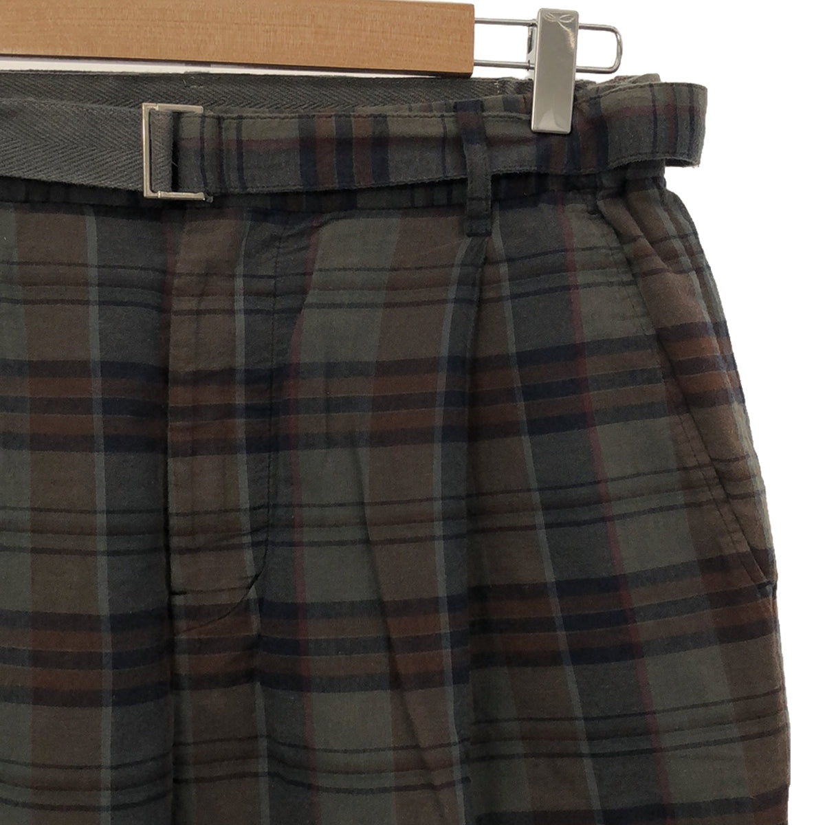 sacai / Sacai | 2020SS | Product dyed Madras check belted pants | 2 | Gray | Men's