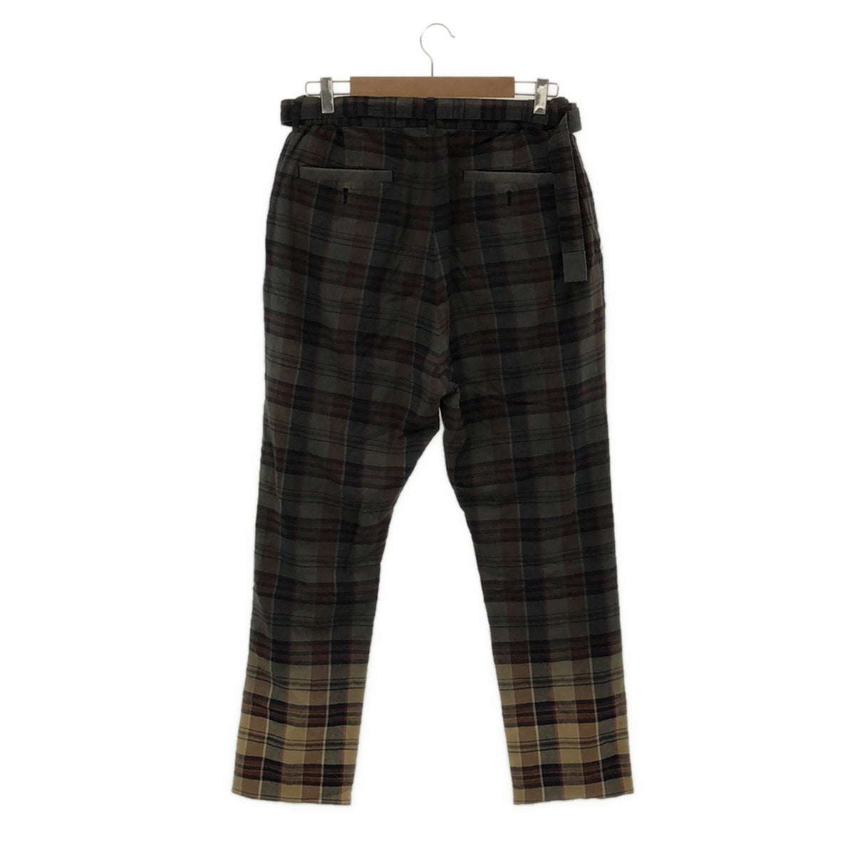 sacai / Sacai | 2020SS | Product dyed Madras check belted pants | 2 | Gray | Men's