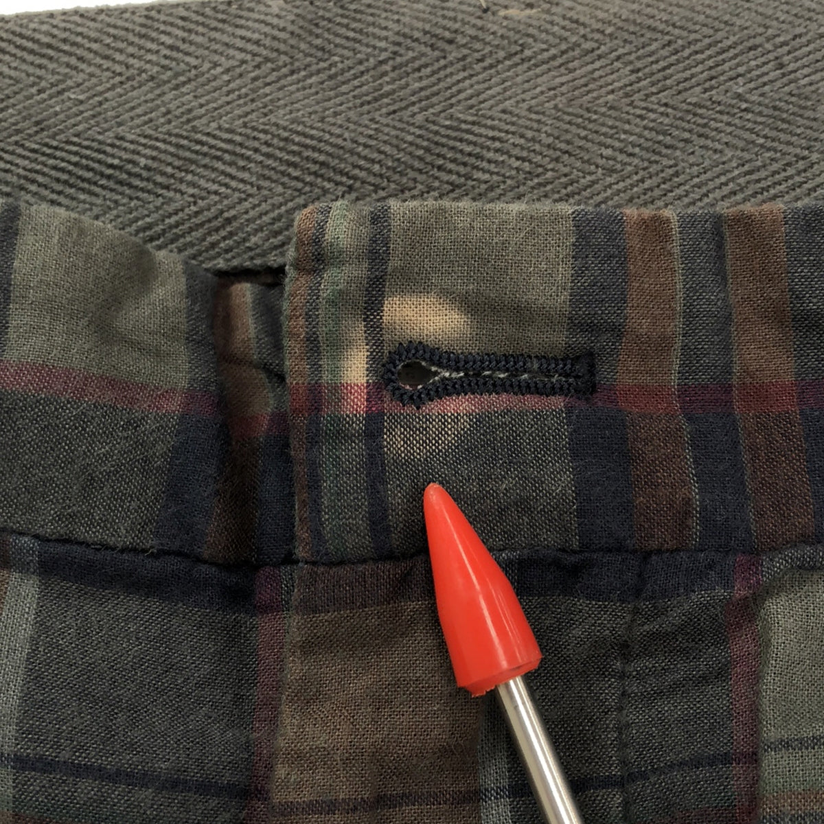 sacai / Sacai | 2020SS | Product dyed Madras check belted pants | 2 | Gray | Men's