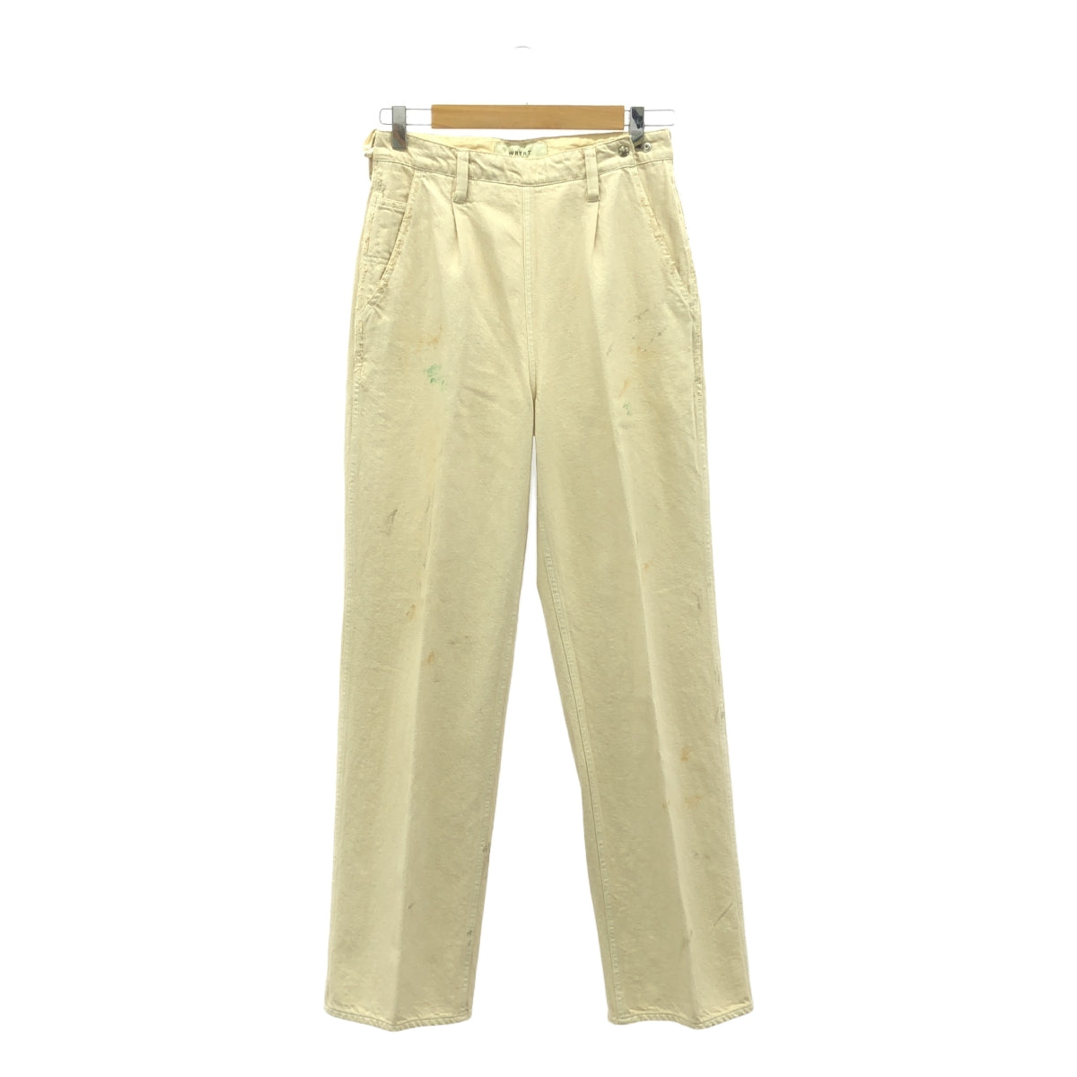 【美品】  WRYHT / ライト | 2024SS | FLAT FRONT JEAN TROUSER ダメージ加工 デニムパンツ | 26 | ボーン | レディース
