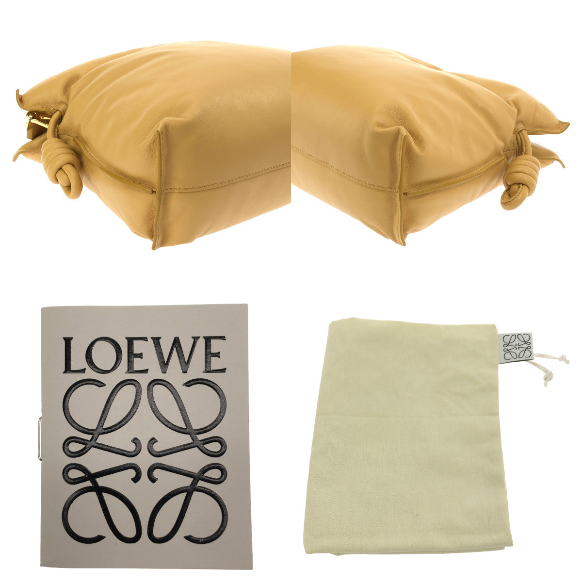 【美品】 LOEWE / ロエベ | FLAMENCO CLUTCH / フラメンコ クラッチ / アナグラム 2way ショルダー付き レザー クラッチ ハンドバッグ | キャメル系 | レディース