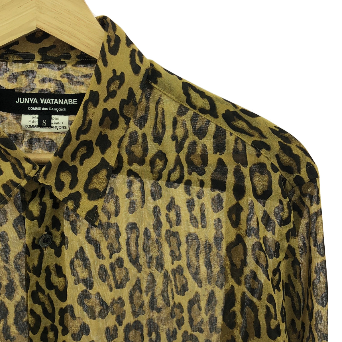 JUNYA WATANABE | 2020AW | Leopard print sheer shirt | S | Women's