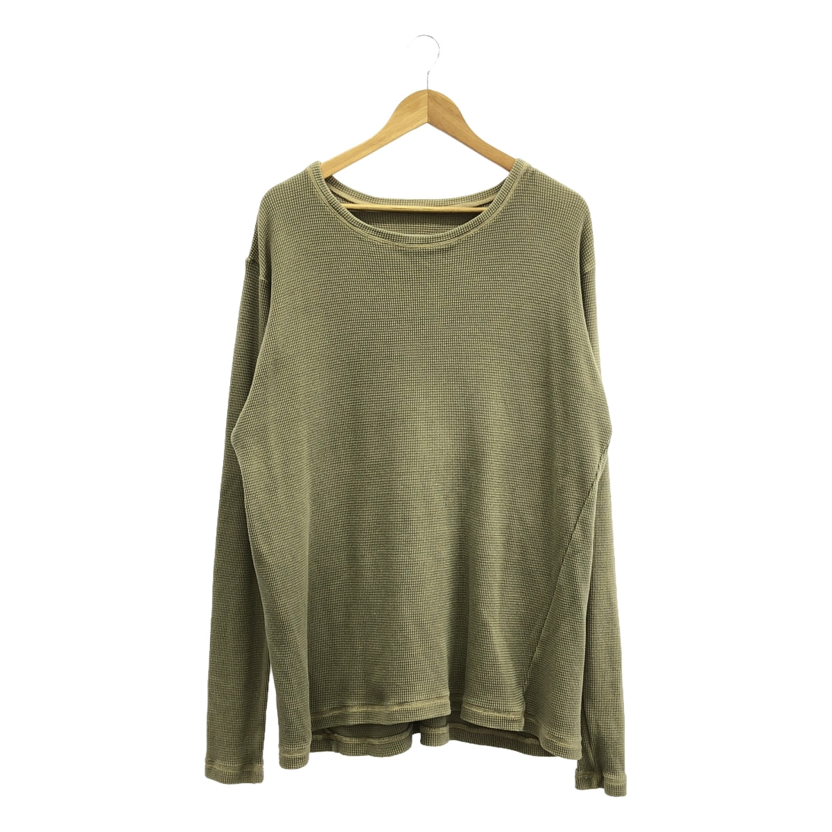 GREG LAUREN / グレッグローレン | Sage Waffle Crewneck / ワッフル クルーネック カットソー | 1 | カーキ系 | メンズ