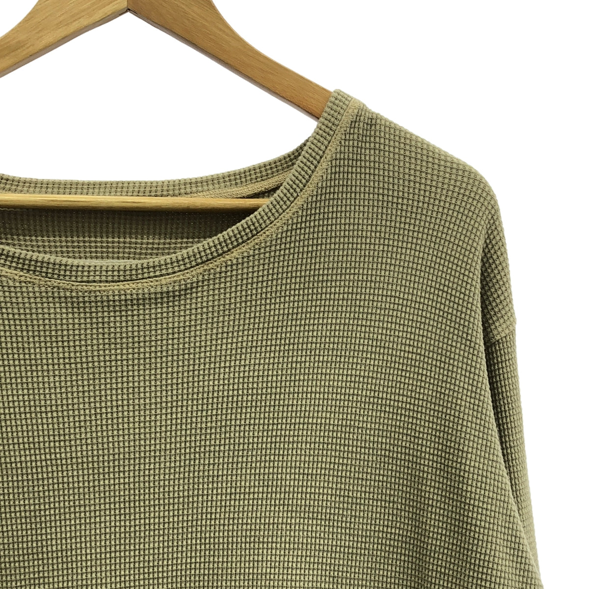 GREG LAUREN / グレッグローレン | Sage Waffle Crewneck / ワッフル クルーネック カットソー | 1 | カーキ系 | メンズ