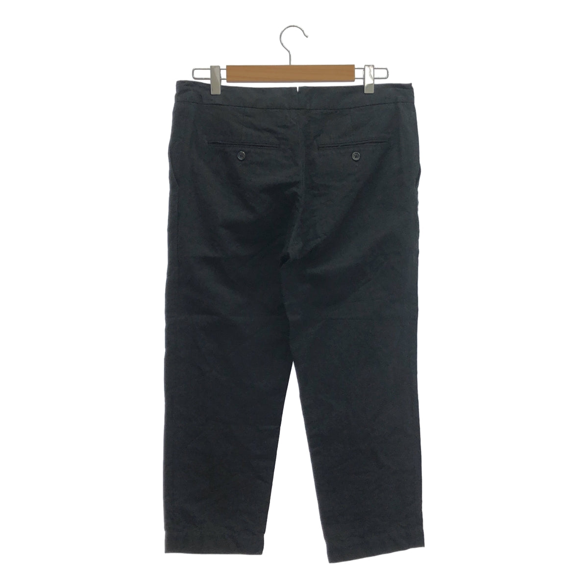 MARGARET HOWELL / 마가렛 하웰 | 린넨 코튼 드로우 스트링 스트레이트 팬츠 | 1 | 블랙 | 여성