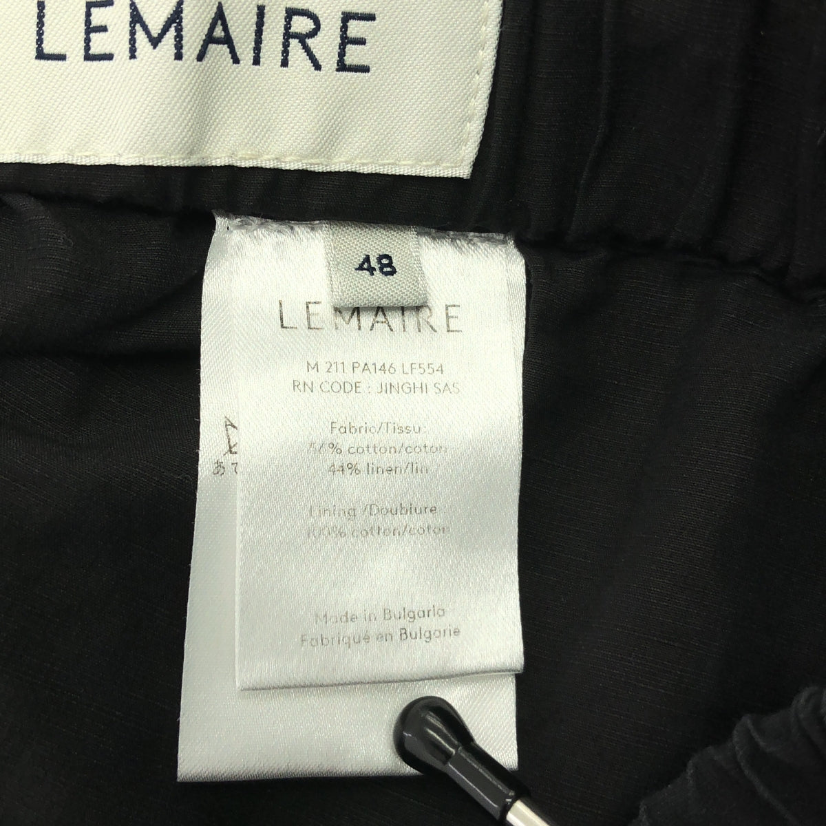 LEMAIRE / 르메르 | 코튼 린넨 드로우 스트링 탁 팬츠 | 48 | 남성