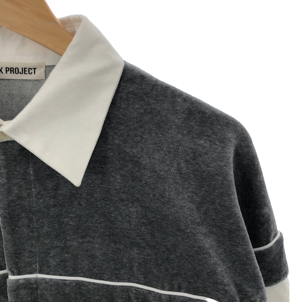 【美品】 PRANK PROJECT / プランクプロジェクト | 2024AW | Velor Rugger Over Top ベロア ラガー オーバートップ | F | グレー / ホワイト | レディース