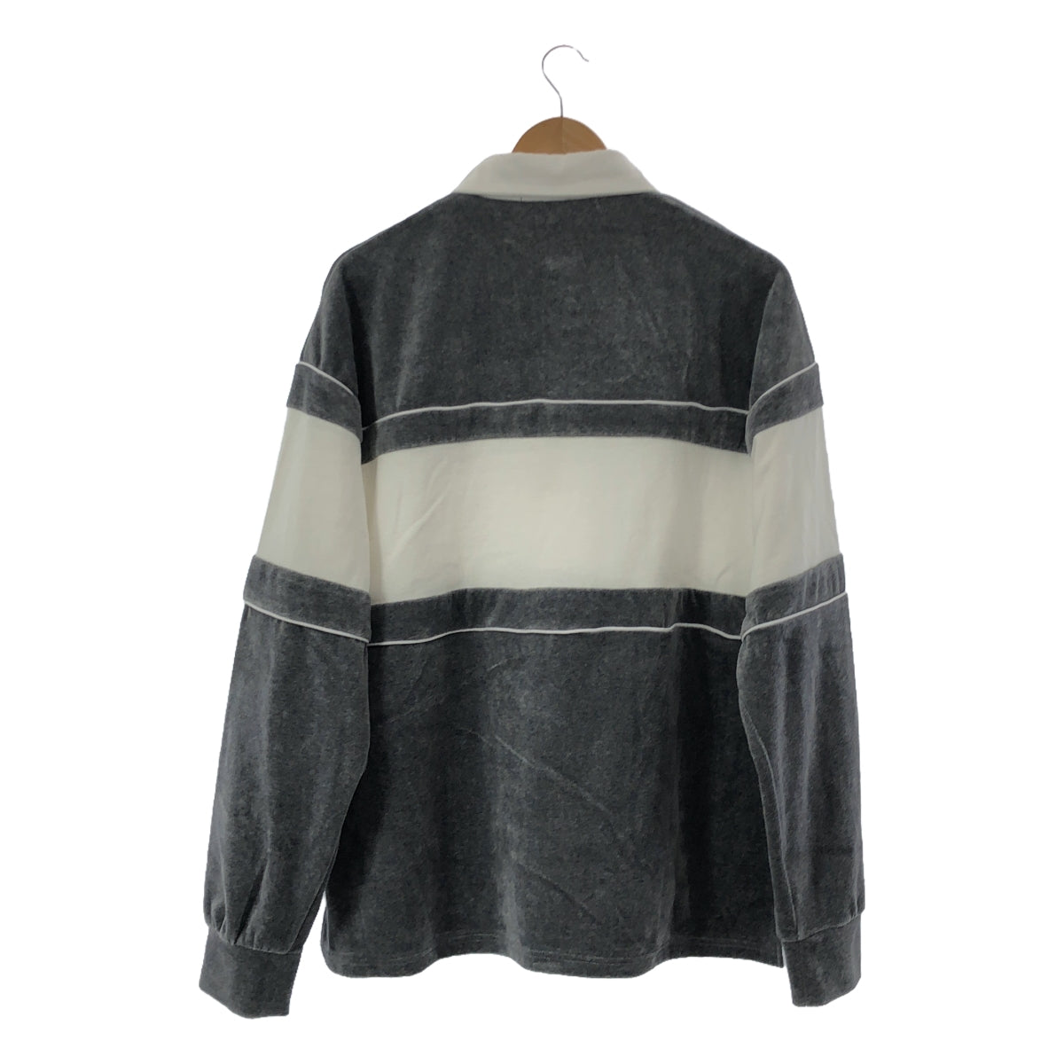 【美品】 PRANK PROJECT / プランクプロジェクト | 2024AW | Velor Rugger Over Top ベロア ラガー オーバートップ | F | グレー / ホワイト | レディース
