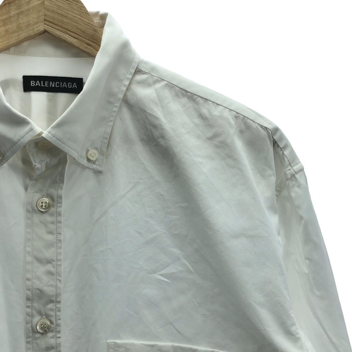 BALENCIAGA / バレンシアガ | 2018SS | バックロゴ ボタンダウン シャツ | 37 | ホワイト | メンズ