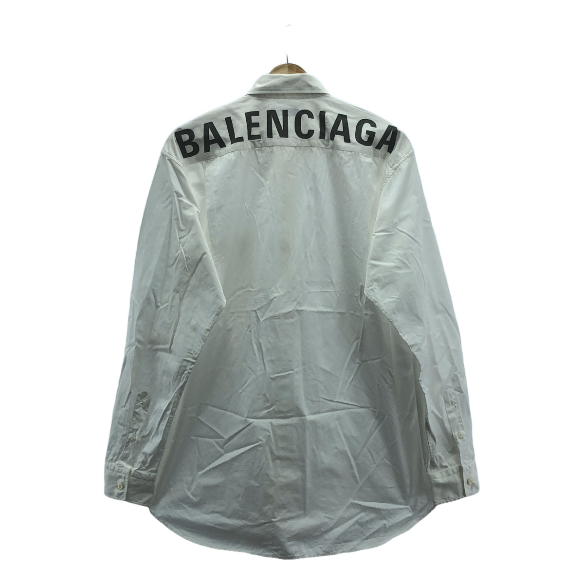 BALENCIAGA / バレンシアガ | 2018SS | バックロゴ ボタンダウン シャツ | 37 | ホワイト | メンズ
