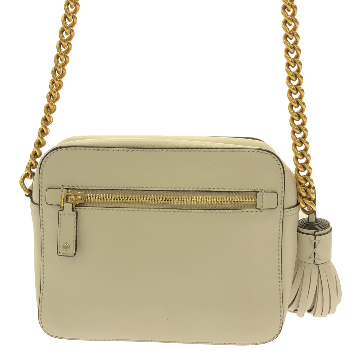 【美品】 ANYA HINDMARCH / アニヤハインドマーチ | crossbody eyes / アイズ レザー チェーン ショルダーバッグ / タッセルチャーム | オフホワイト系 | レディース