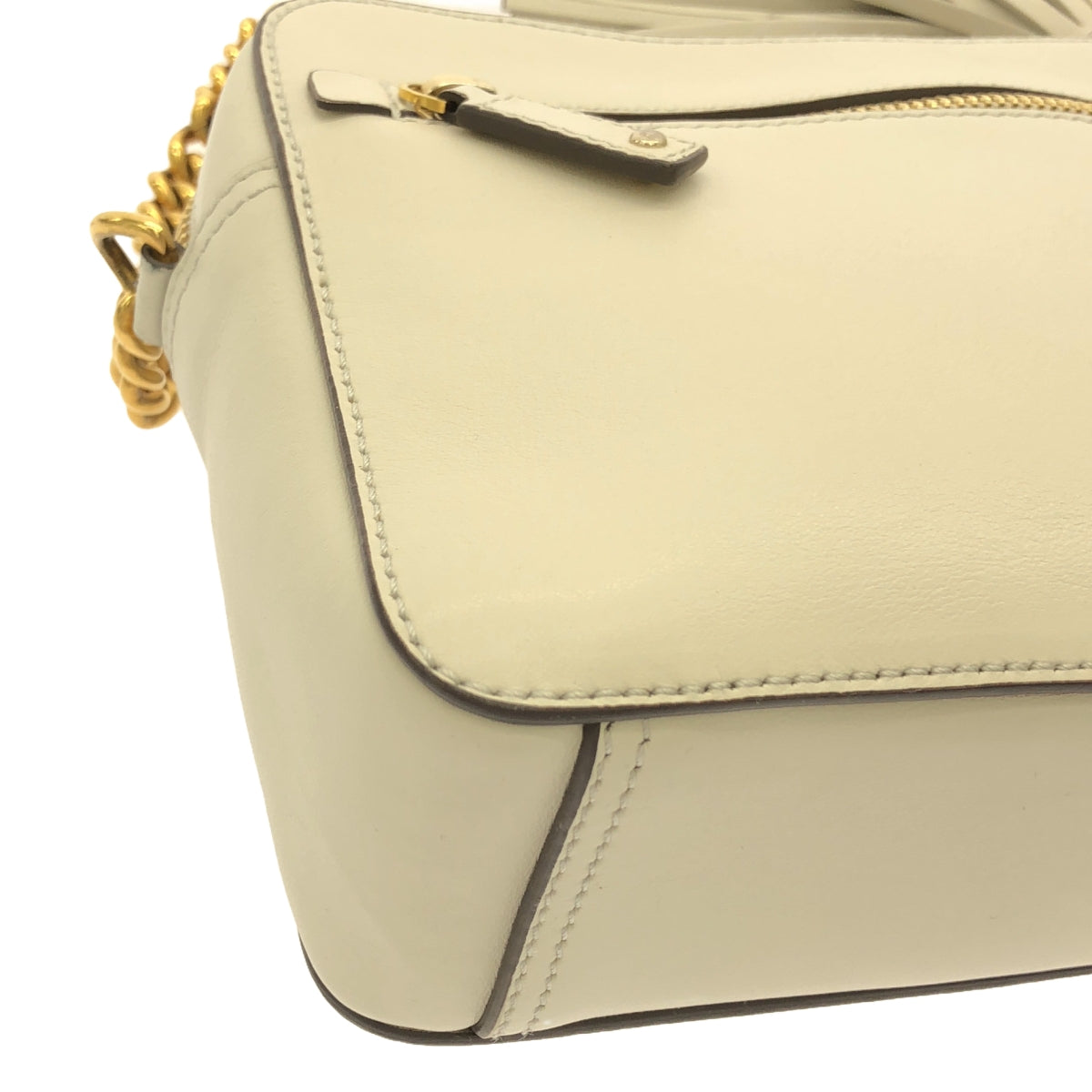 【美品】 ANYA HINDMARCH / アニヤハインドマーチ | crossbody eyes / アイズ レザー チェーン ショルダーバッグ / タッセルチャーム | オフホワイト系 | レディース