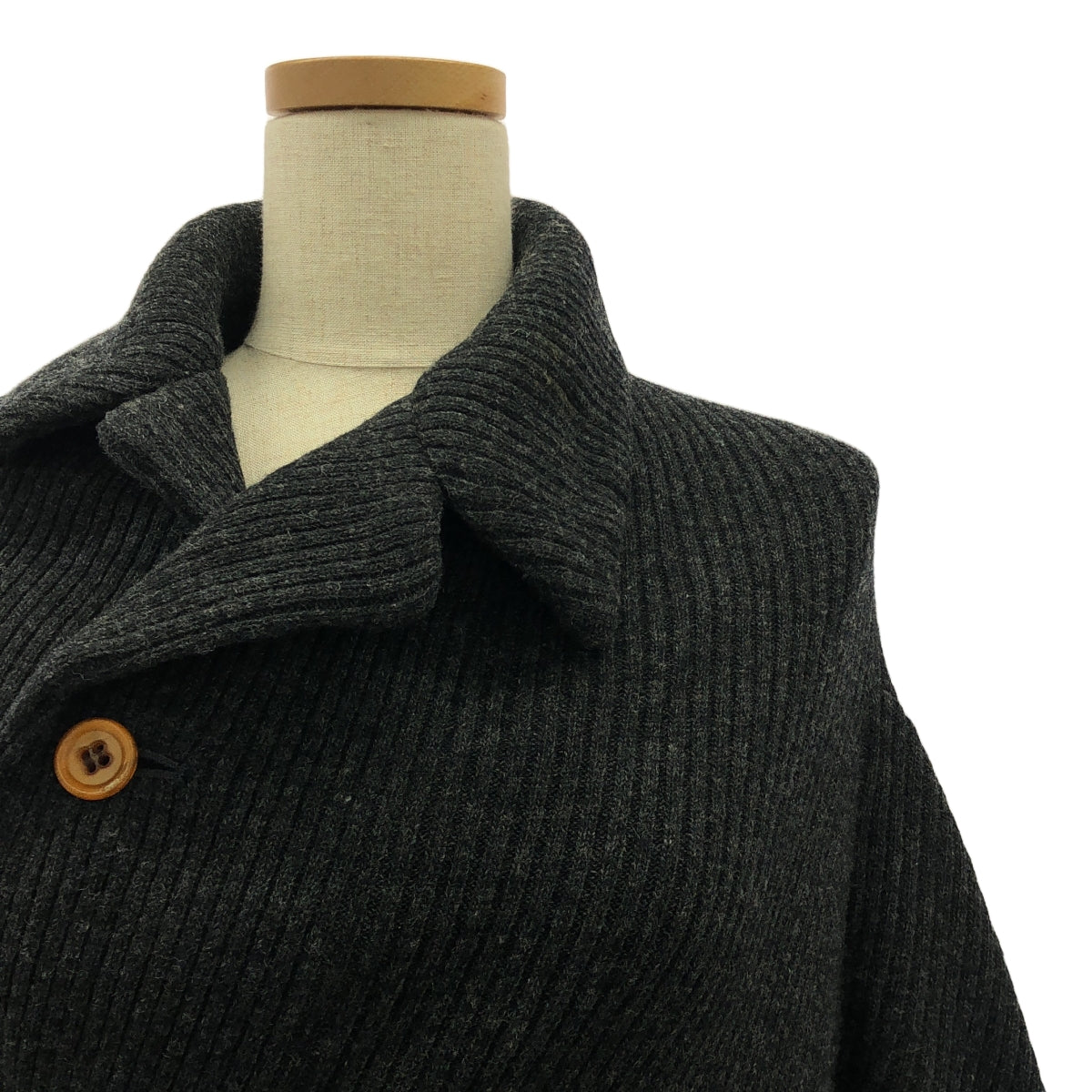 COMME des GARCONS / コムデギャルソン | 2002AW | ウール 変形 捻れ リブ アシンメトリー ロングカーディガン | M | レディース