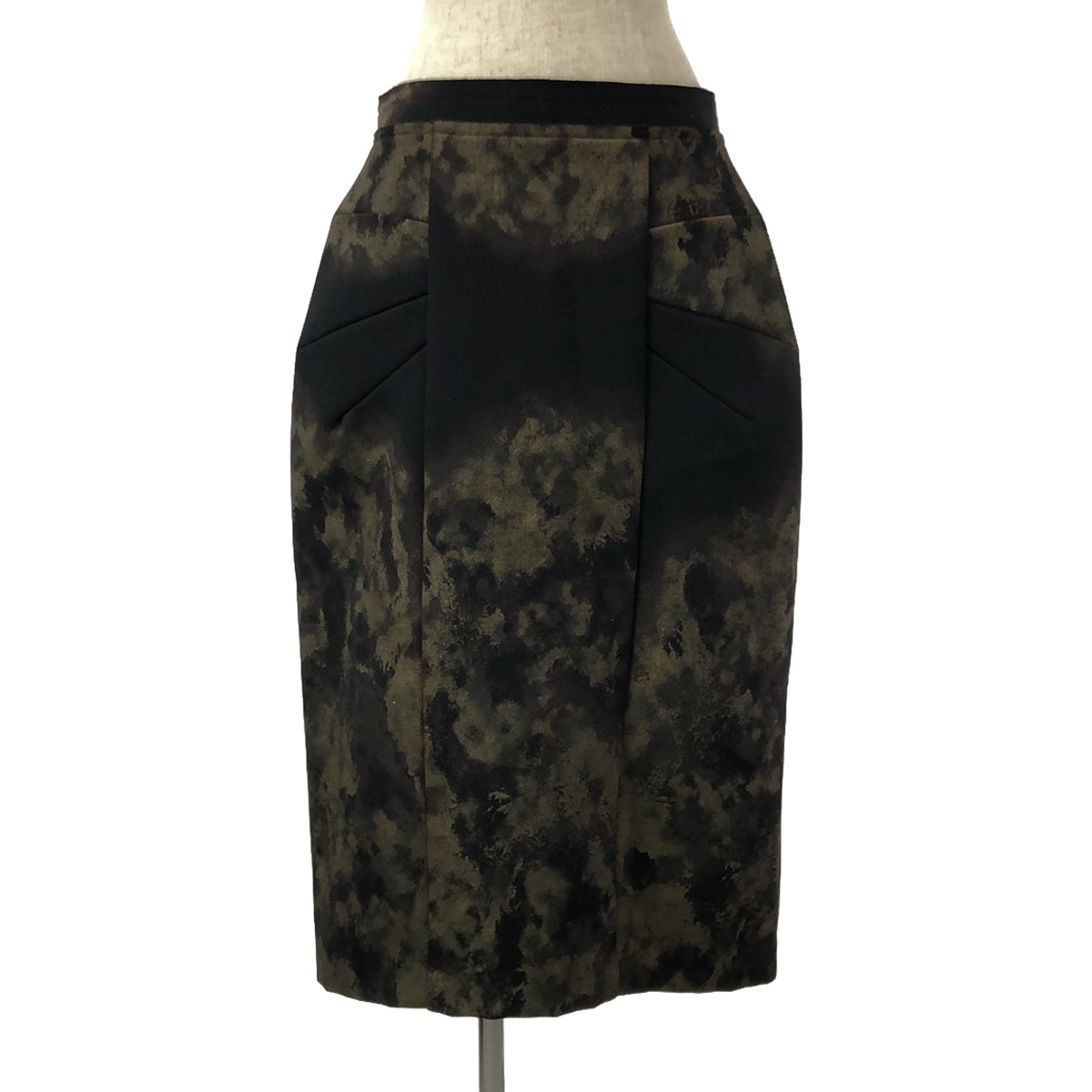 COMME des GARCONS | 2017春夏 |羊毛彩繪剪裁長裙 | M |黑色/棕色|女性的