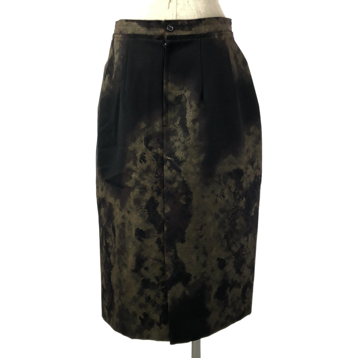 COMME des GARCONS | 2017春夏 |羊毛彩繪剪裁長裙 | M |黑色/棕色|女性的