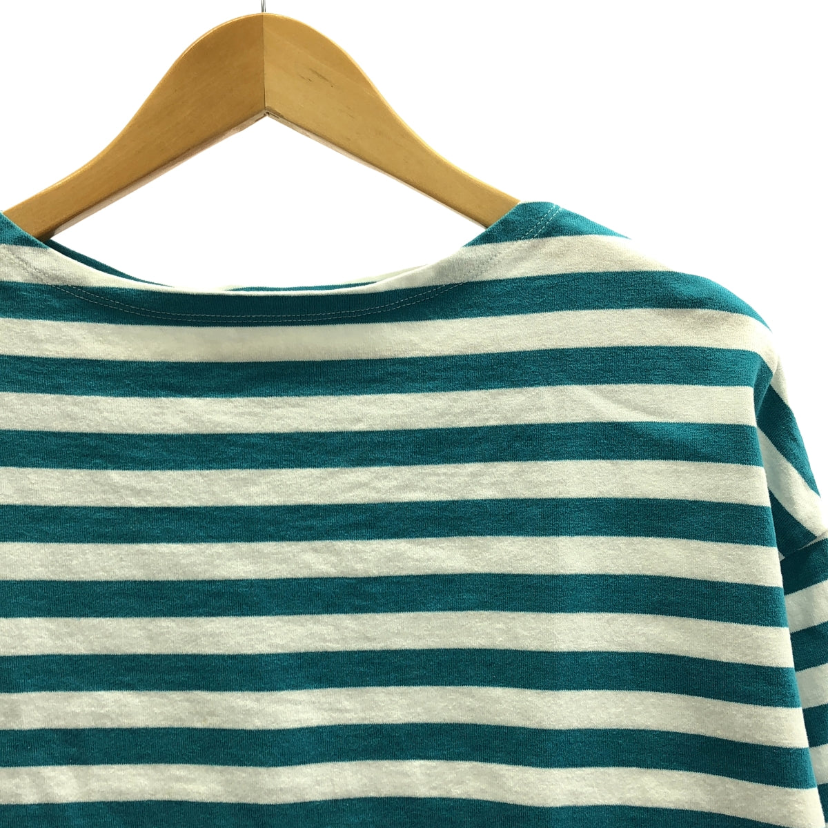 maillot / マイヨ | ドロップショルダー ボーダー 7分袖 Tシャツ | 0 | ブルー / ホワイト | レディース